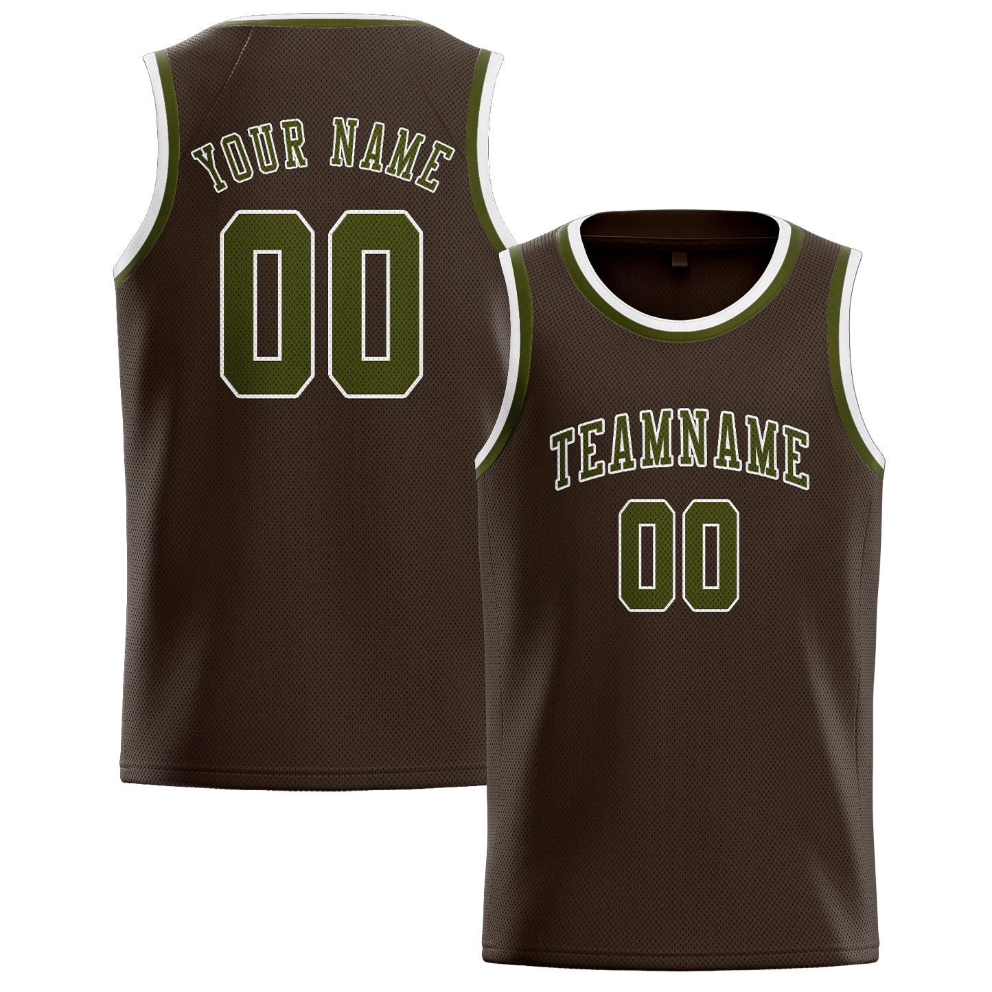Custom Brown Olive Basketball Jersey
