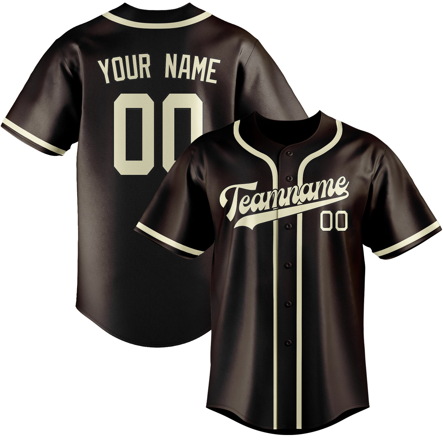 Custom Brown Cream Baseball Jersey