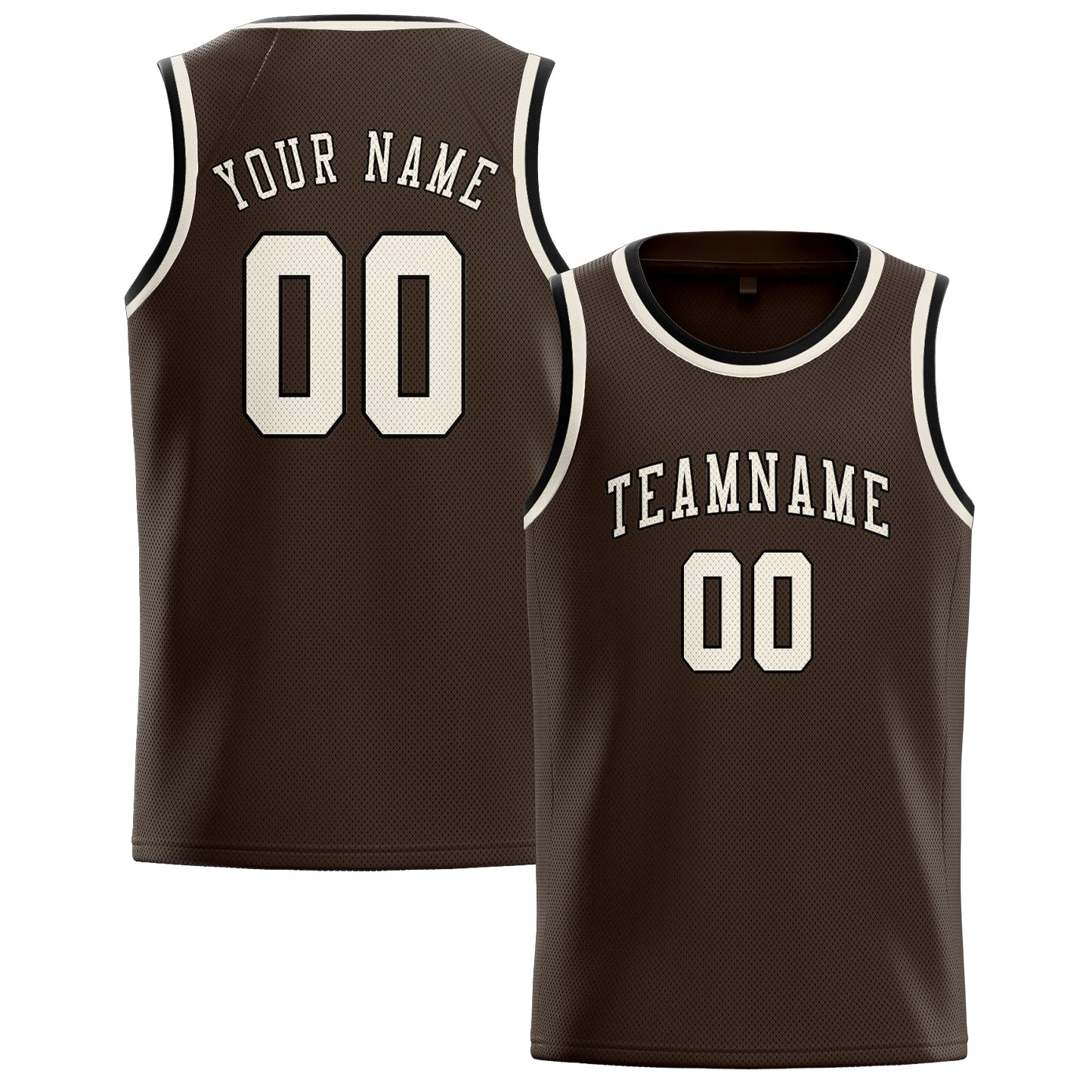 Custom Brown Cream Basketball Jersey