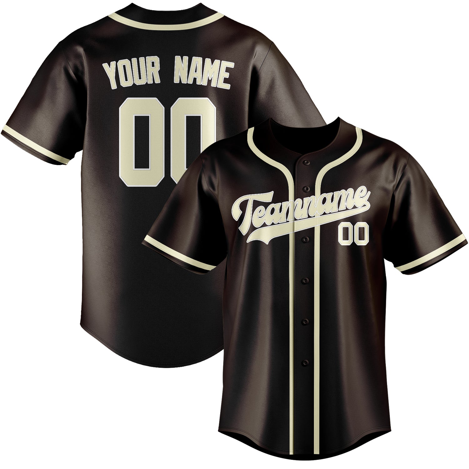 Custom Brown Cream Baseball Jersey