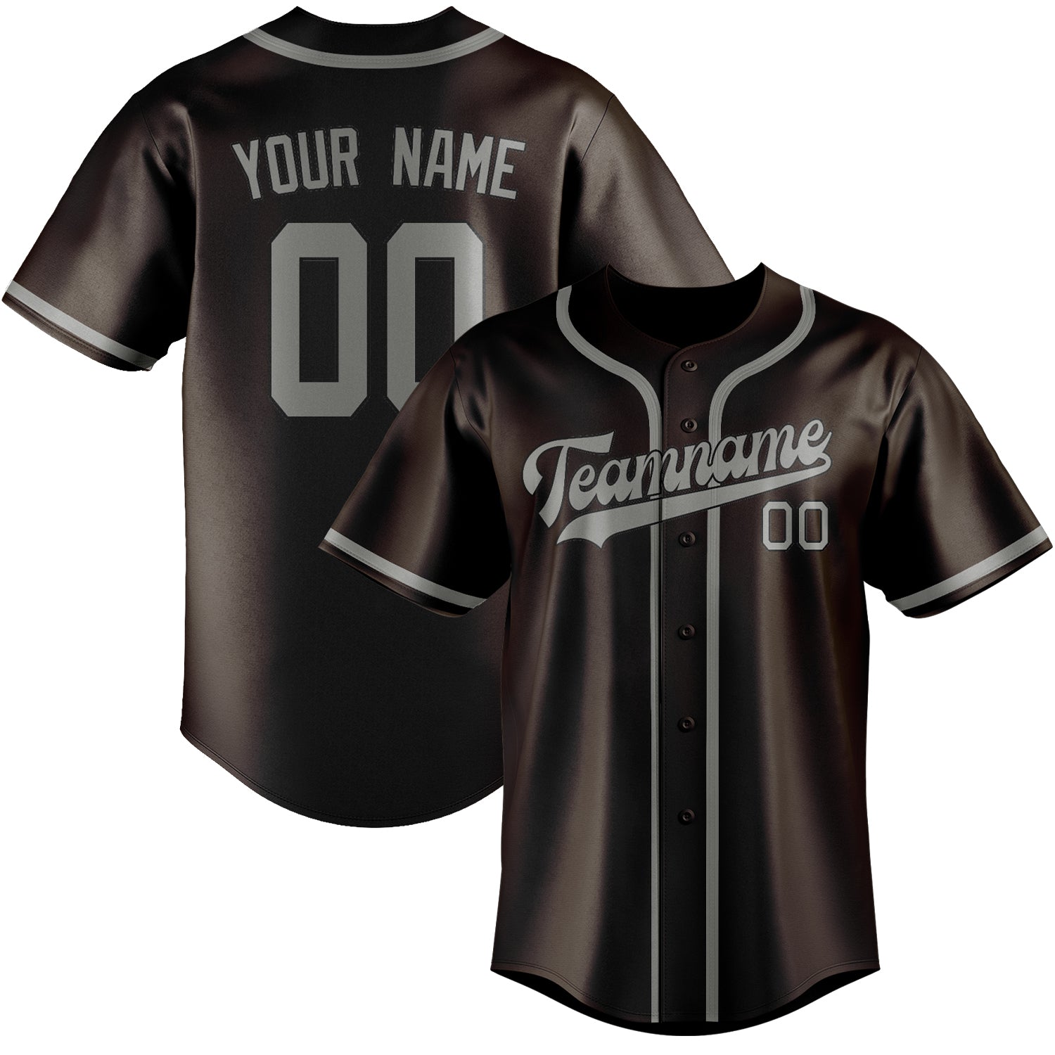 Custom Brown Gray Baseball Jersey