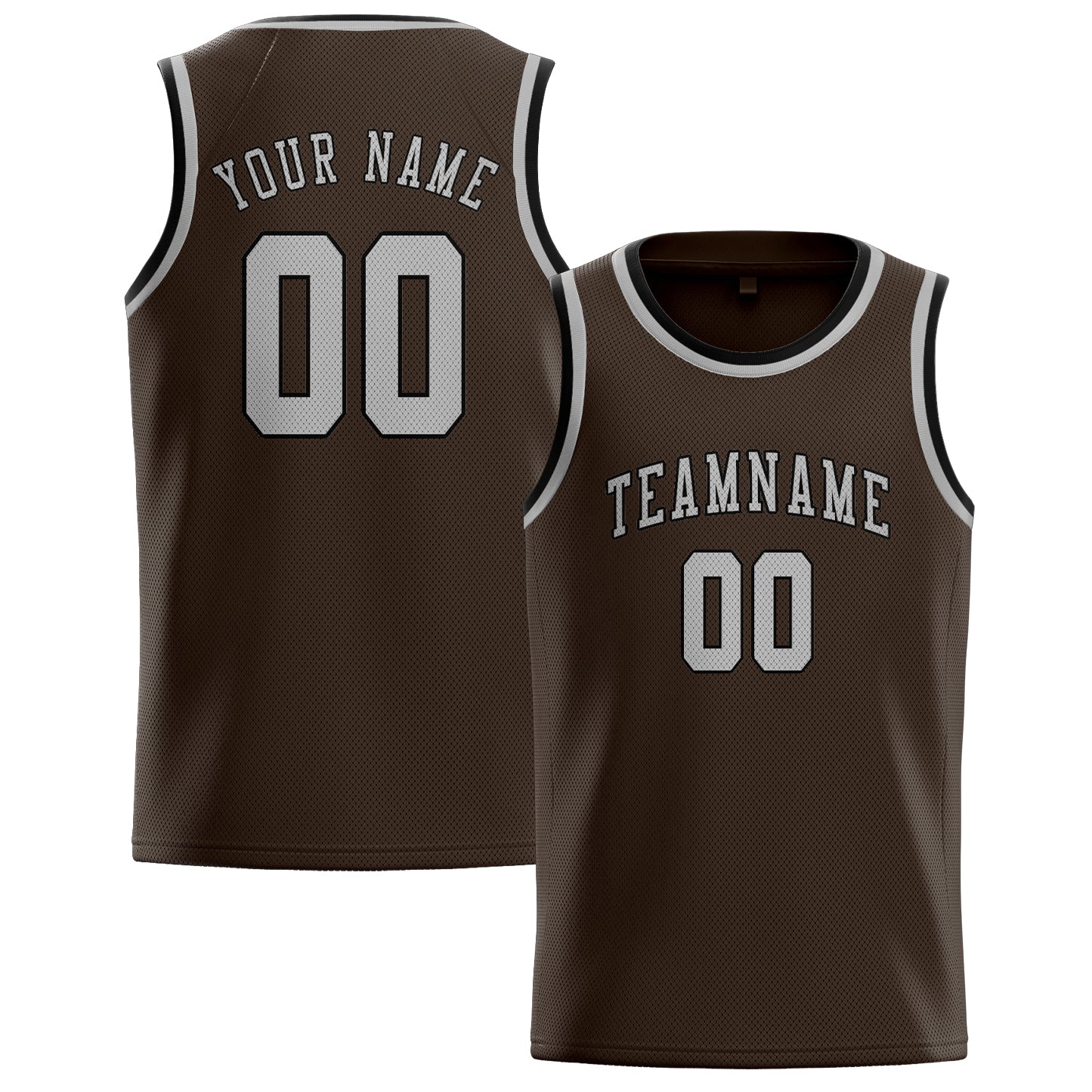 Custom Brown Gray Basketball Jersey