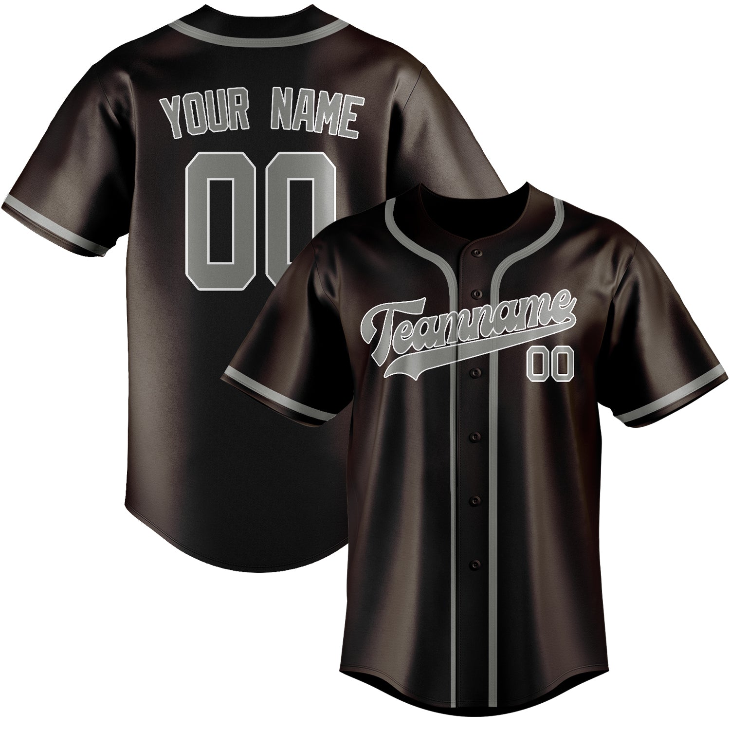 Custom Brown Gray Baseball Jersey