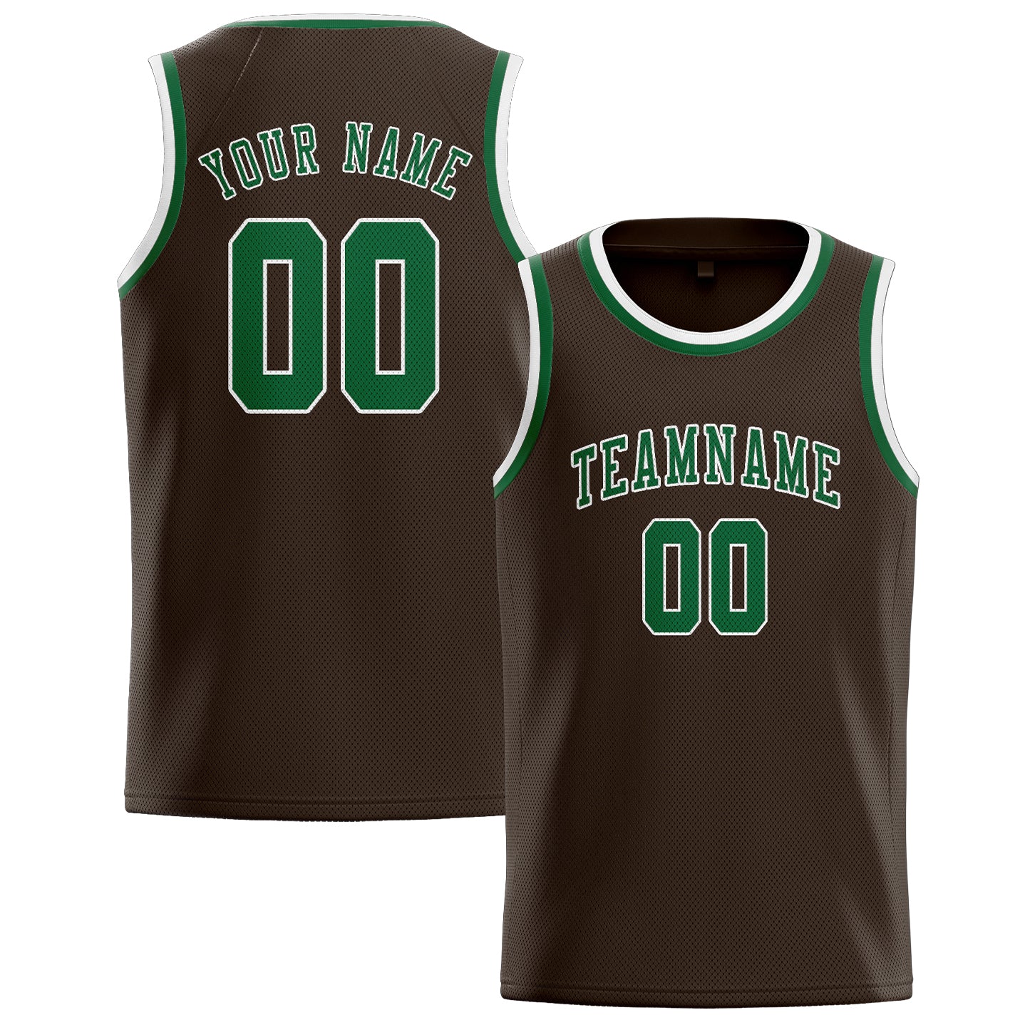Custom Brown Green Basketball Jersey