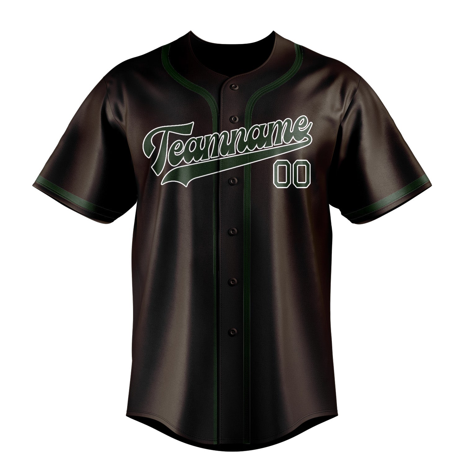 Custom Brown Dark Green Baseball Jersey