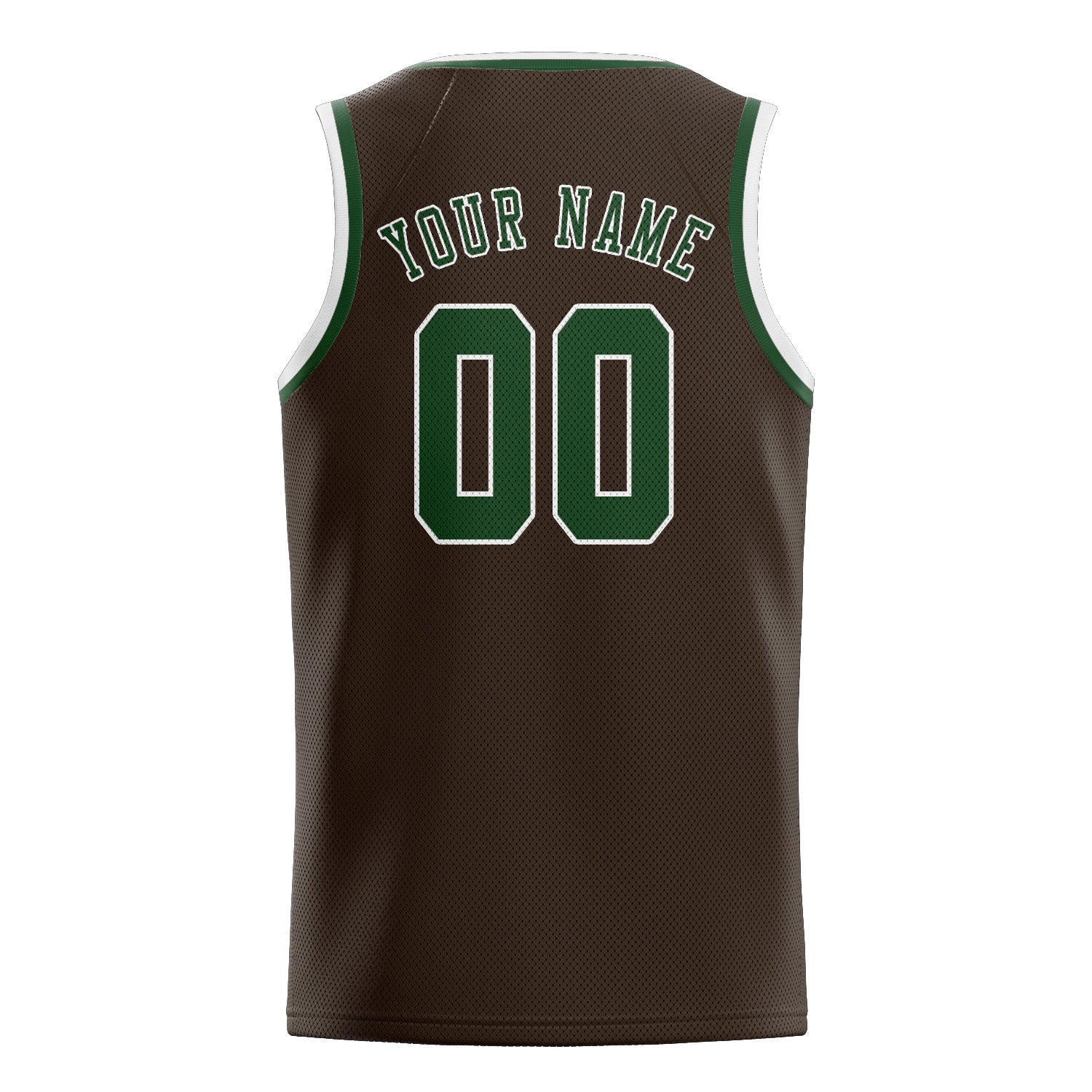 Custom Brown Dark Green Basketball Jersey