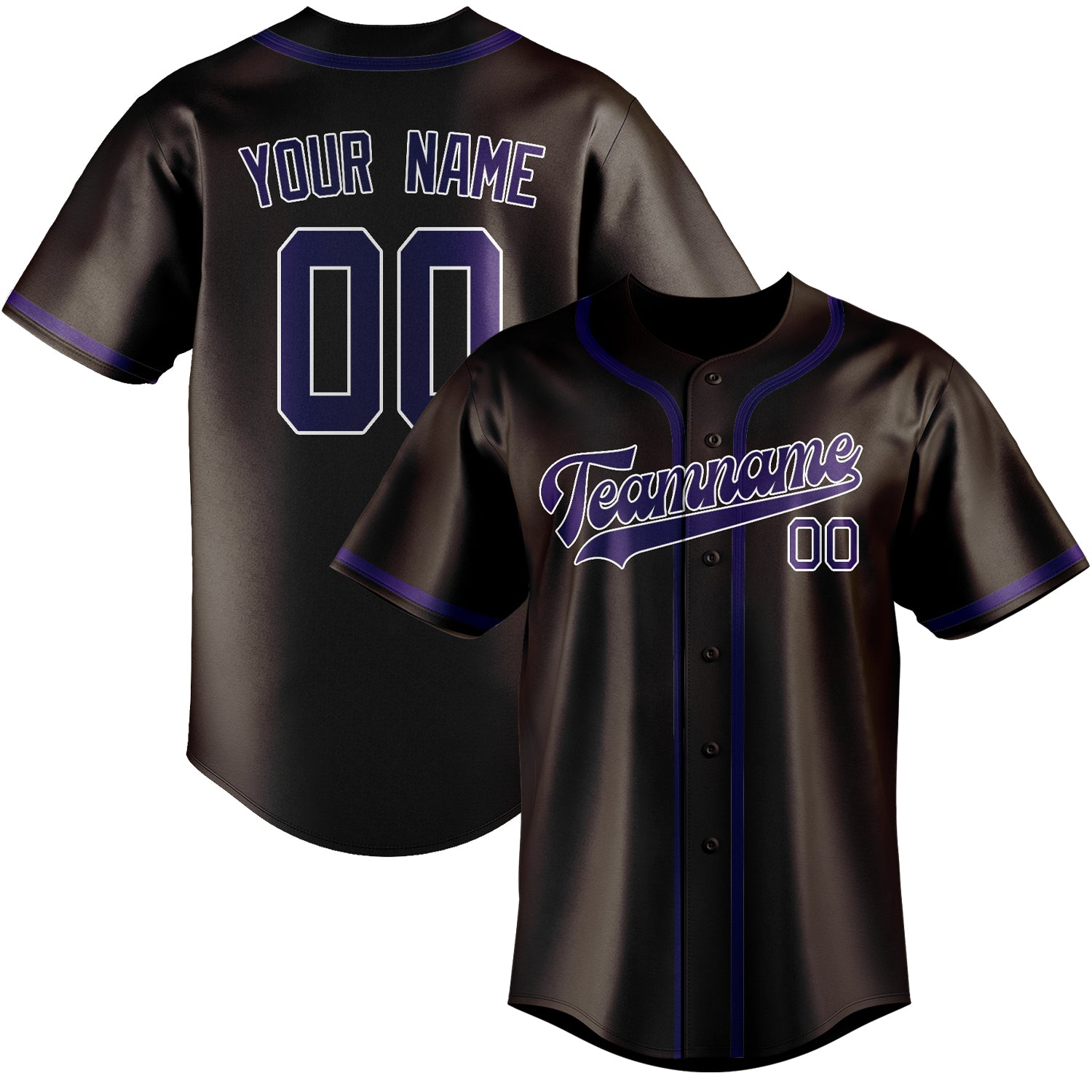 Custom Brown Purple Baseball Jersey