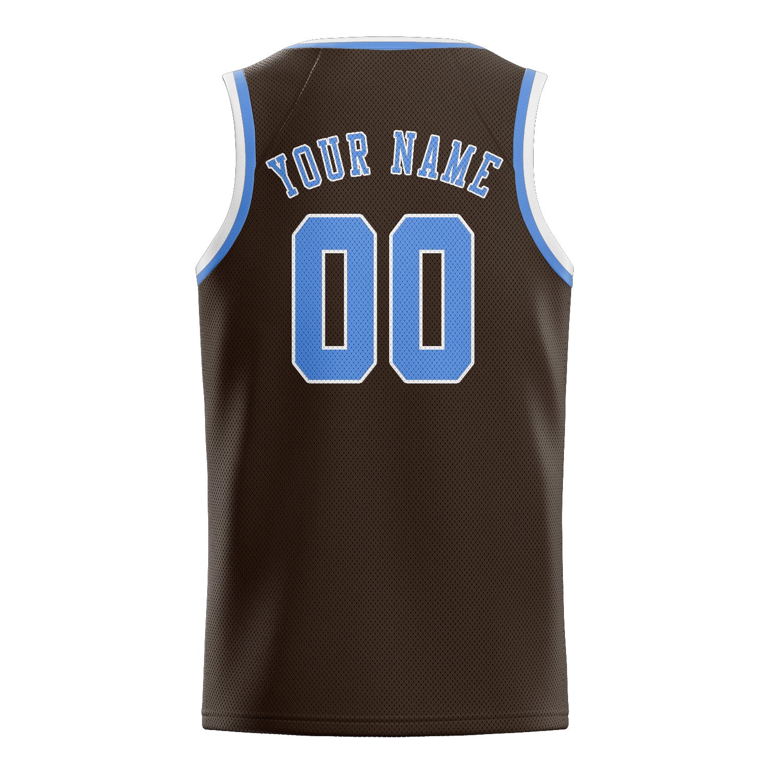 Custom Brown Light Blue Basketball Jersey