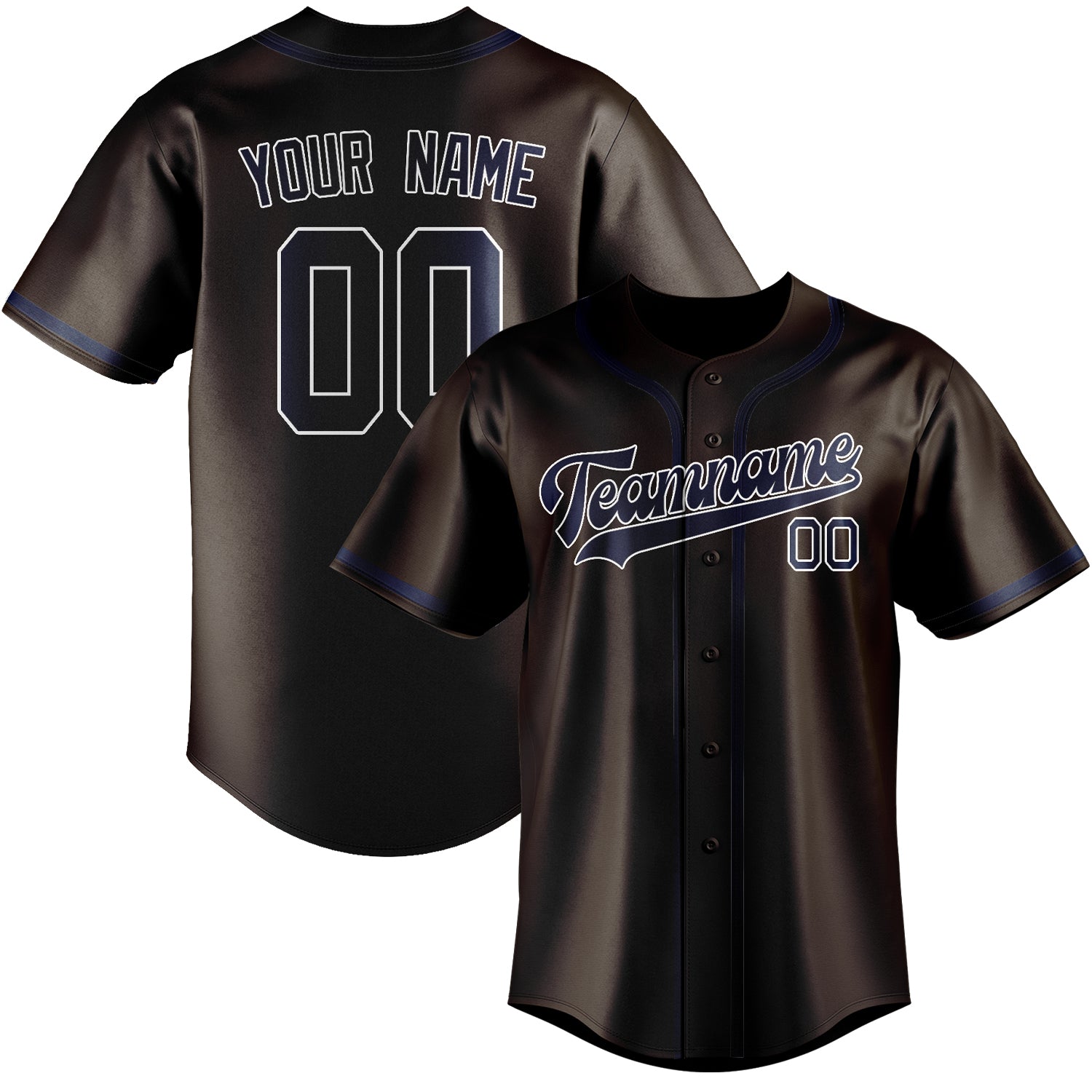 Custom Brown Blue Baseball Jersey