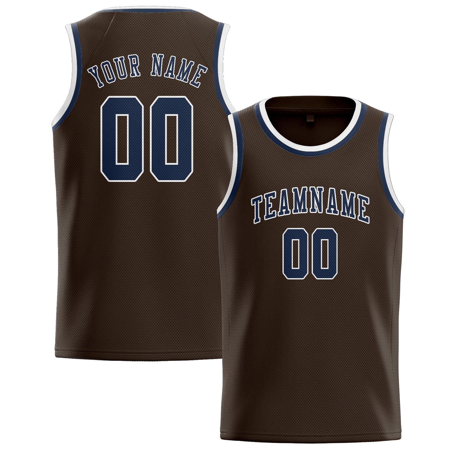 Custom Brown Blue Basketball Jersey
