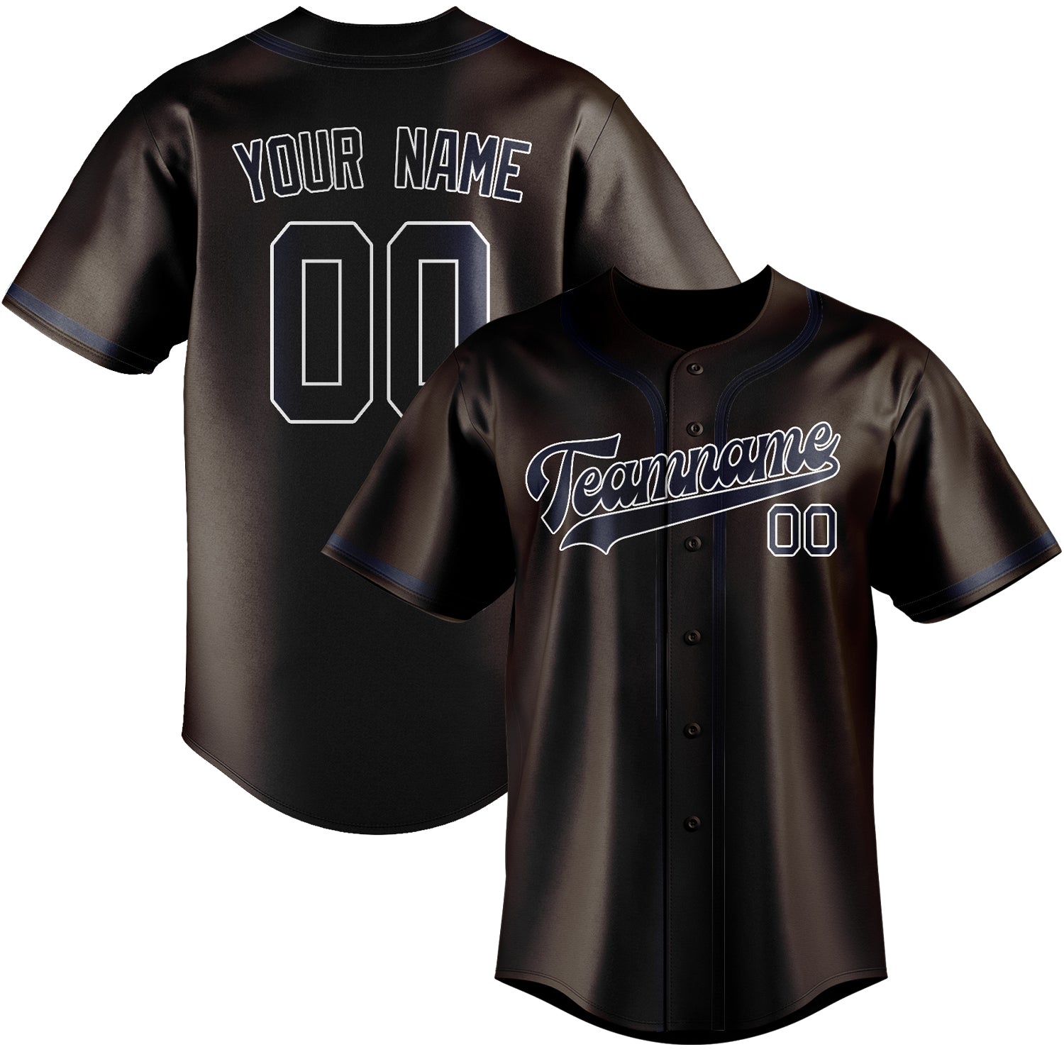 Custom Brown Navy Baseball Jersey