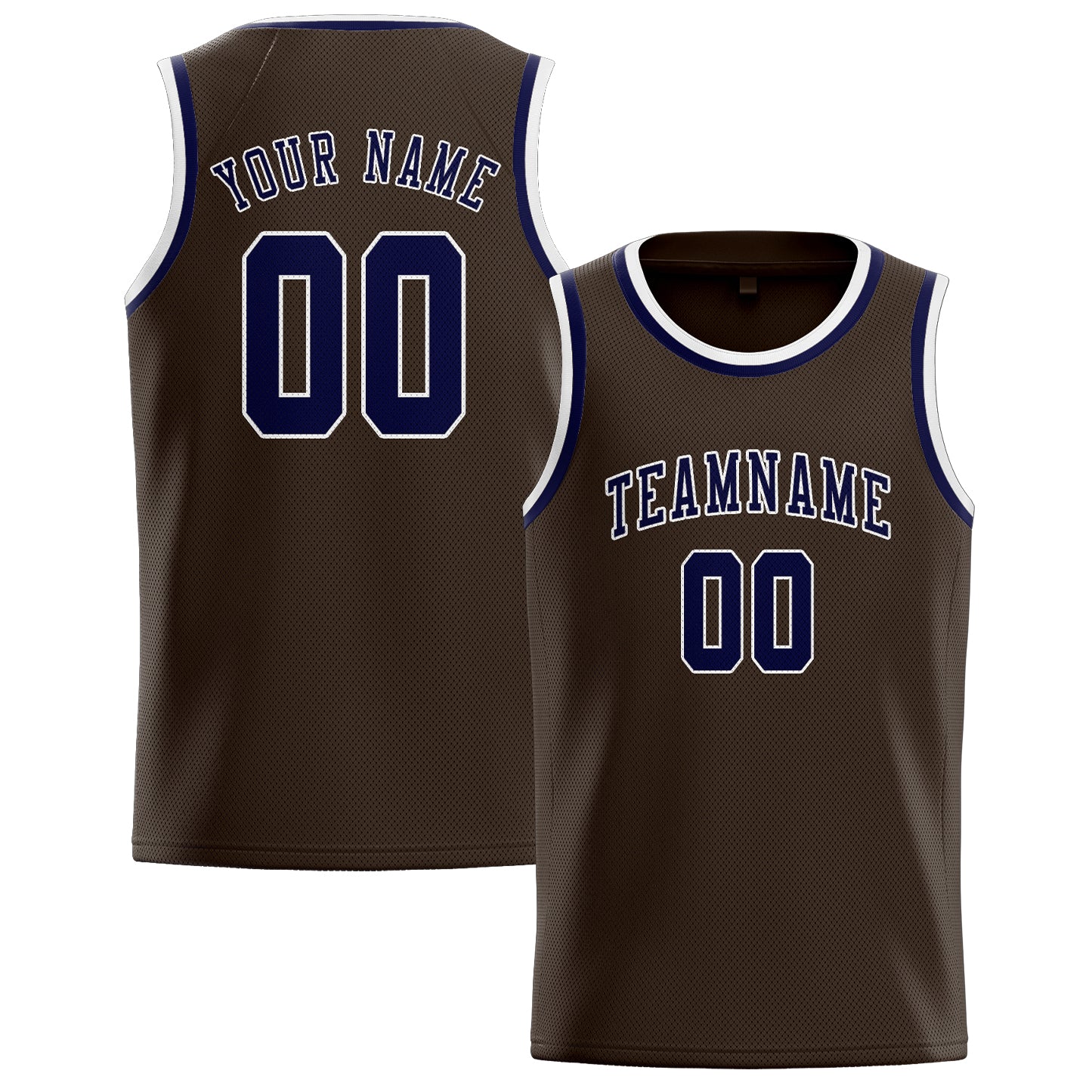 Custom Brown Navy Basketball Jersey