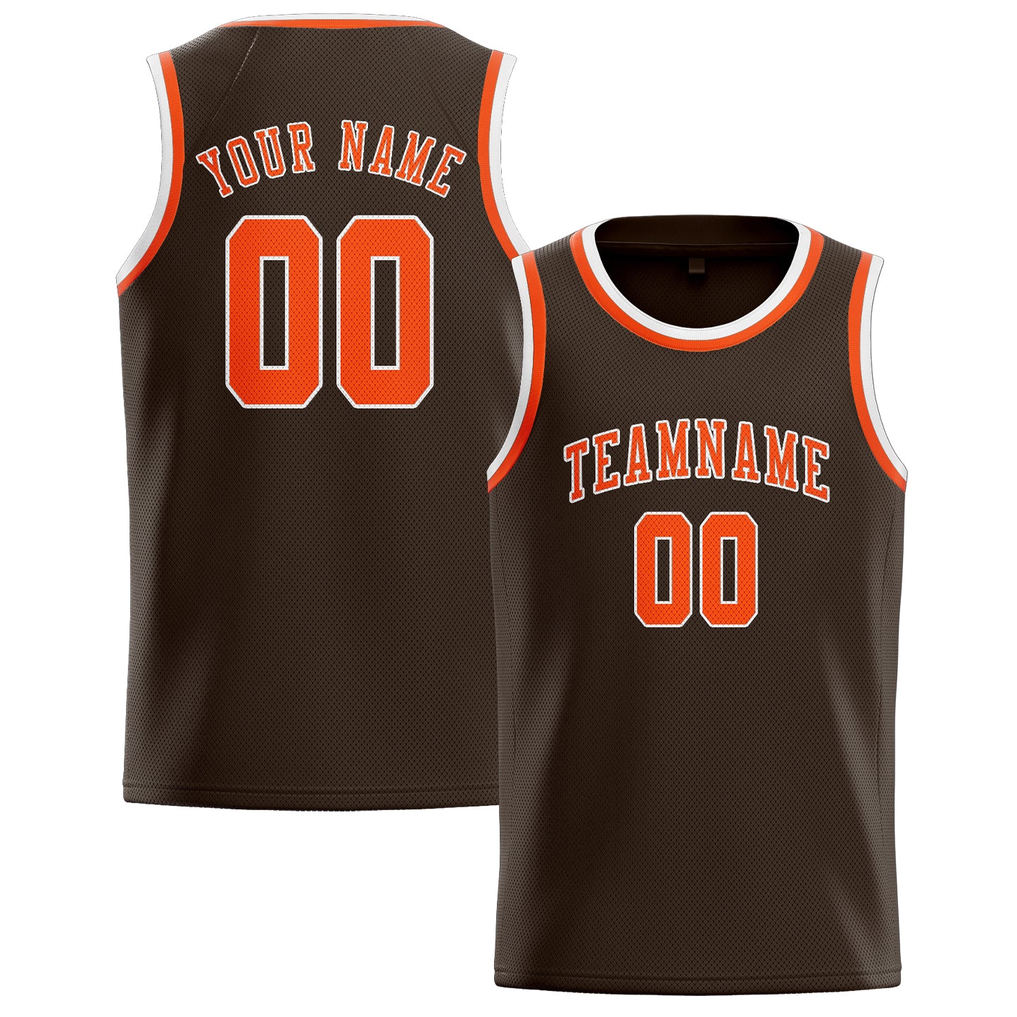 Custom Brown Orange Red Basketball Jersey