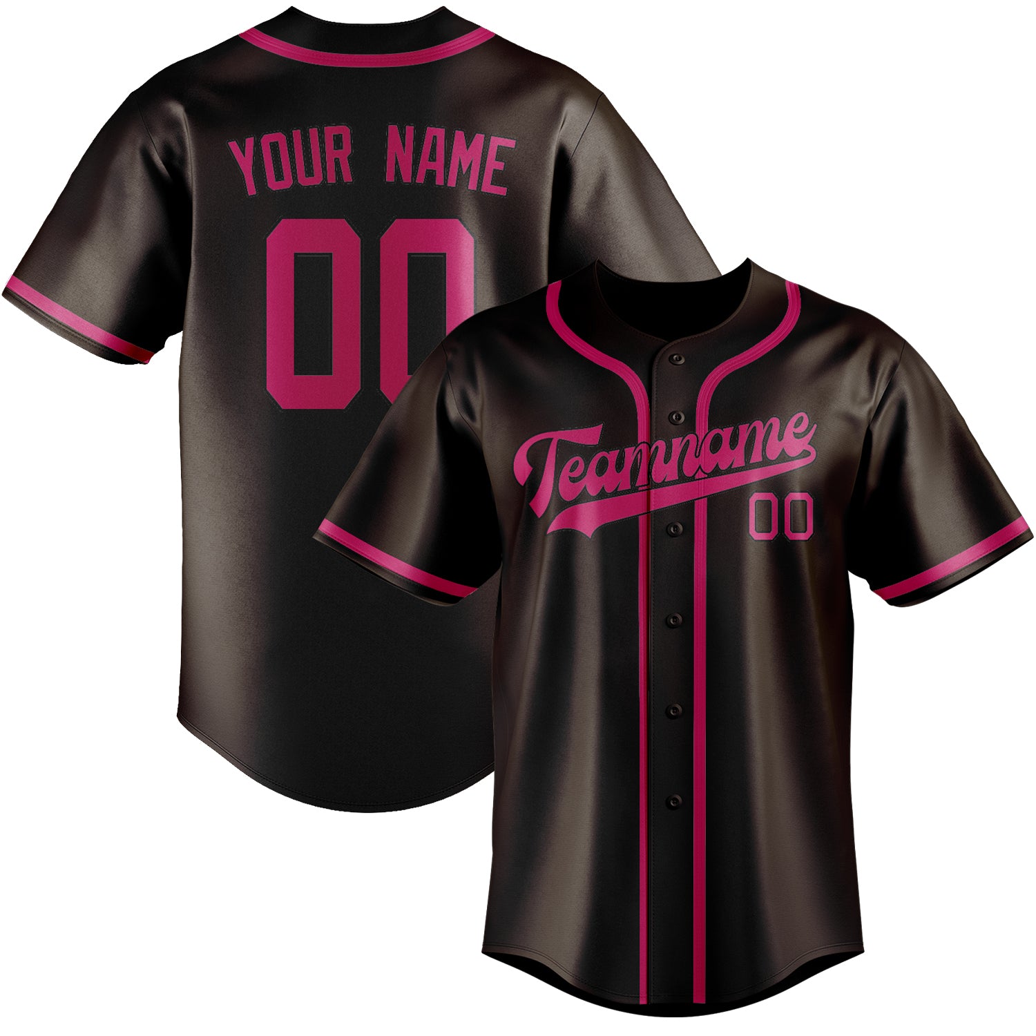 Custom Brown Pink Baseball Jersey