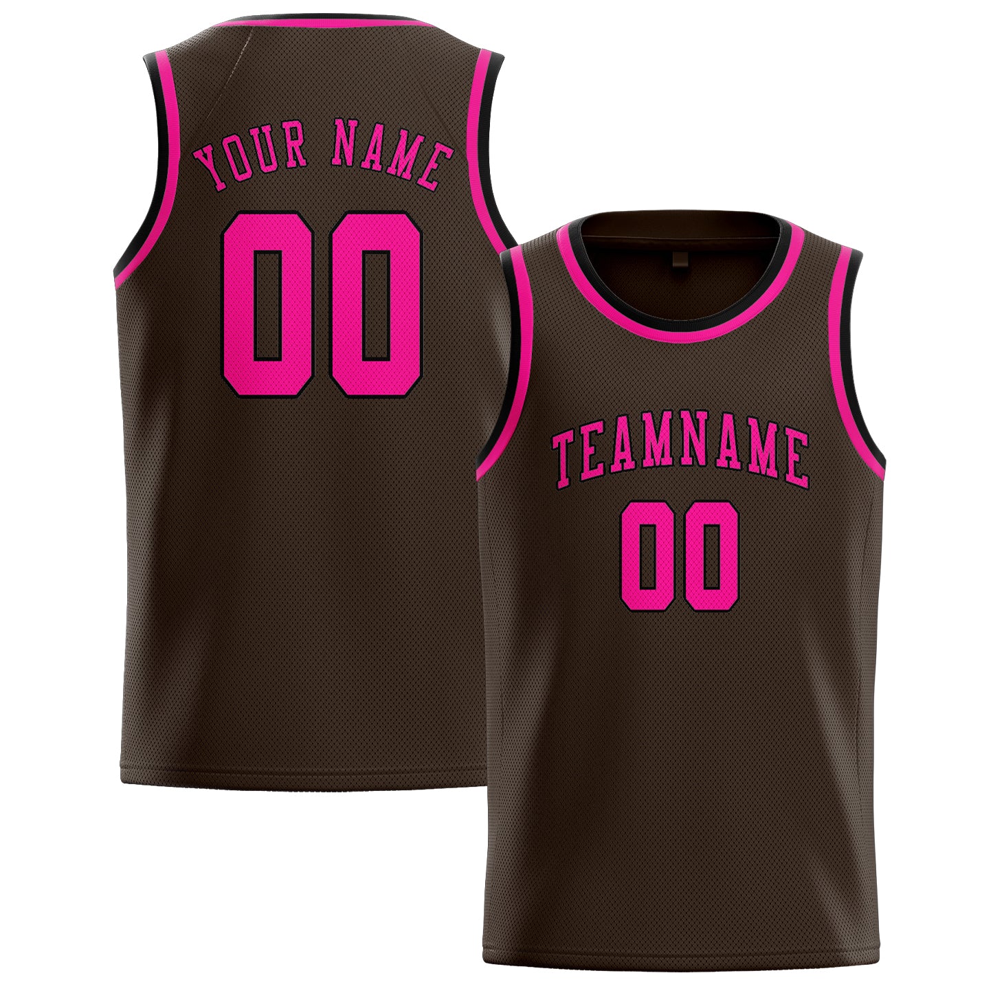 Custom Brown Pink Basketball Jersey