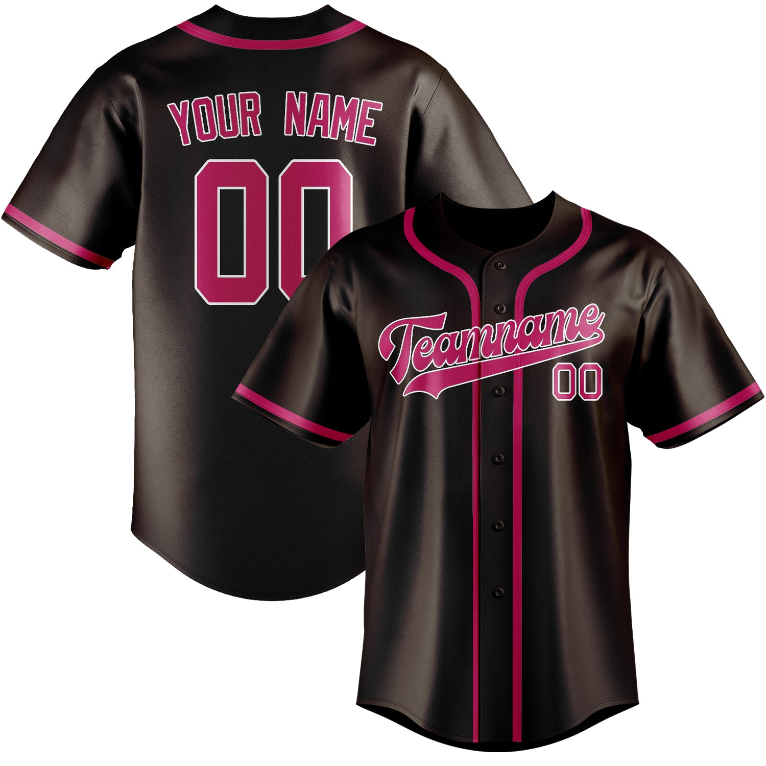 Custom Brown Pink Baseball Jersey