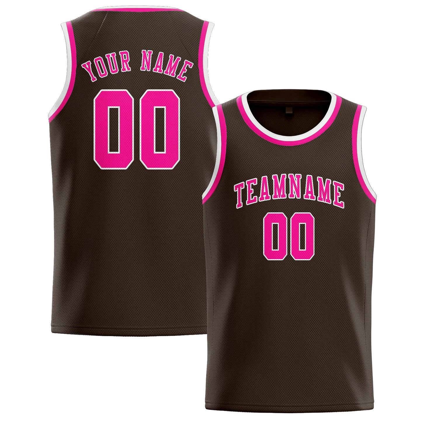 Custom Brown Pink Basketball Jersey