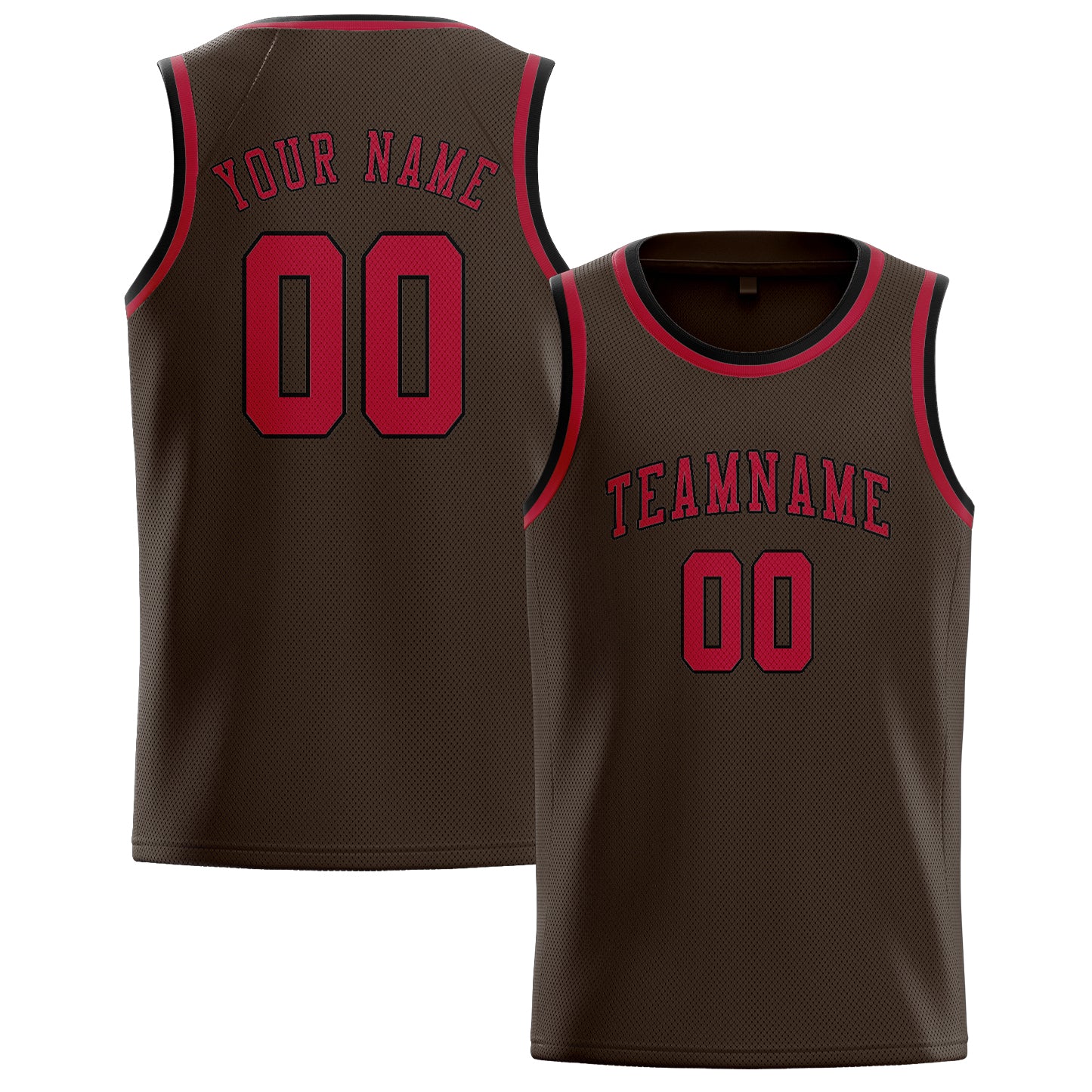 Custom Brown Red Basketball Jersey