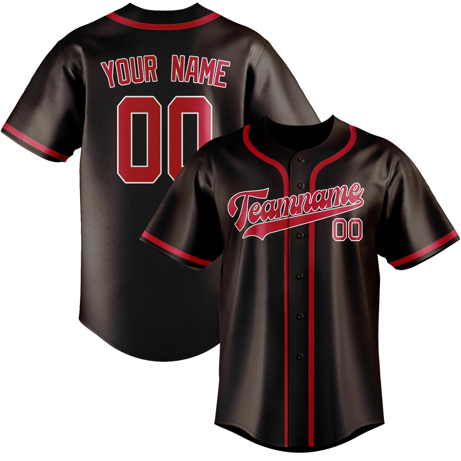 Custom Brown Red Baseball Jersey