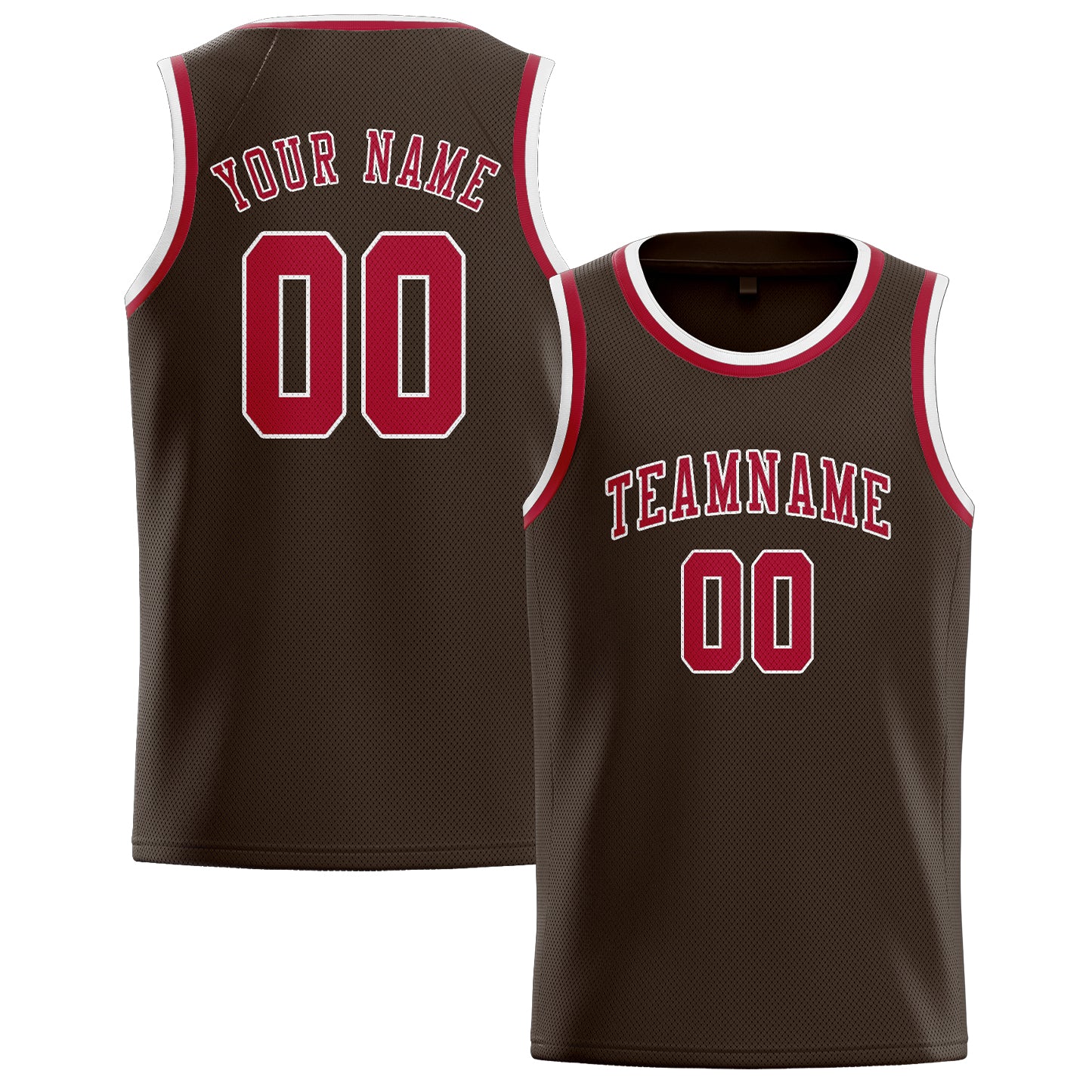 Custom Brown Red Basketball Jersey