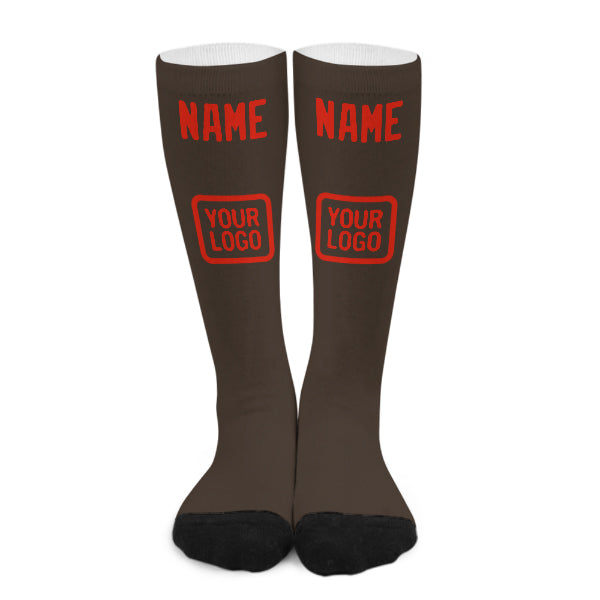 Custom Brown Orange Red Knee-High Sock