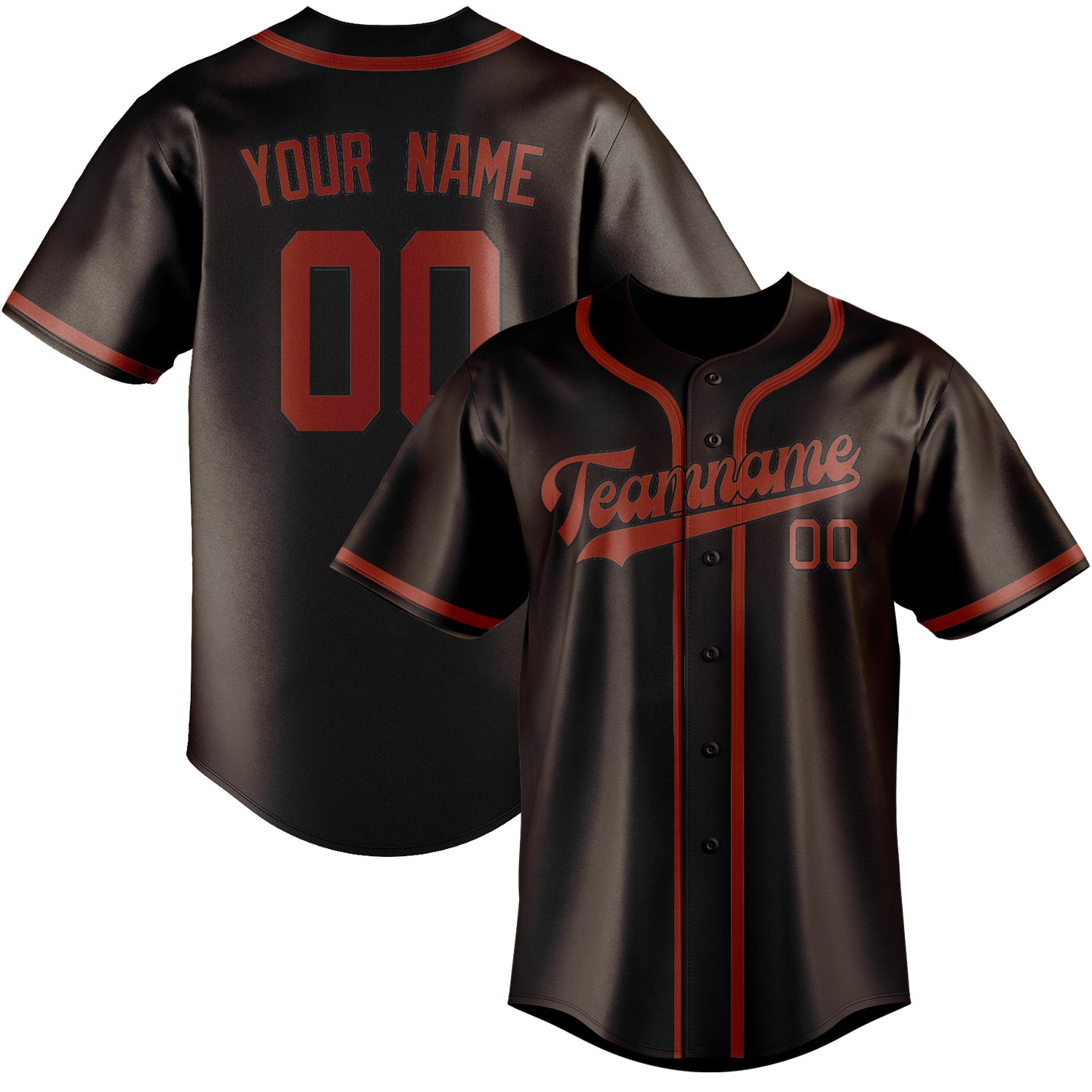 Custom Brown Coral Red Baseball Jersey