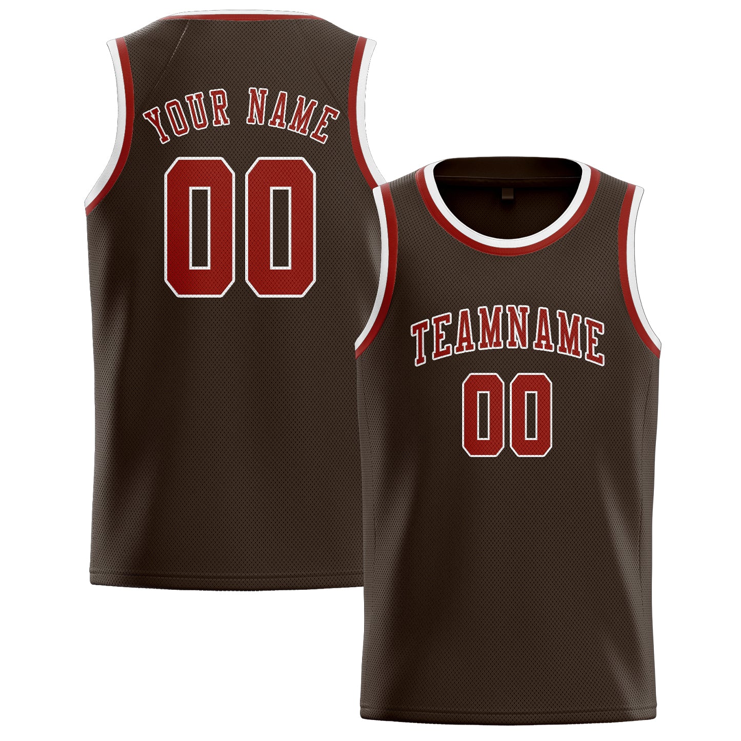 Custom Brown Coral Red Basketball Jersey