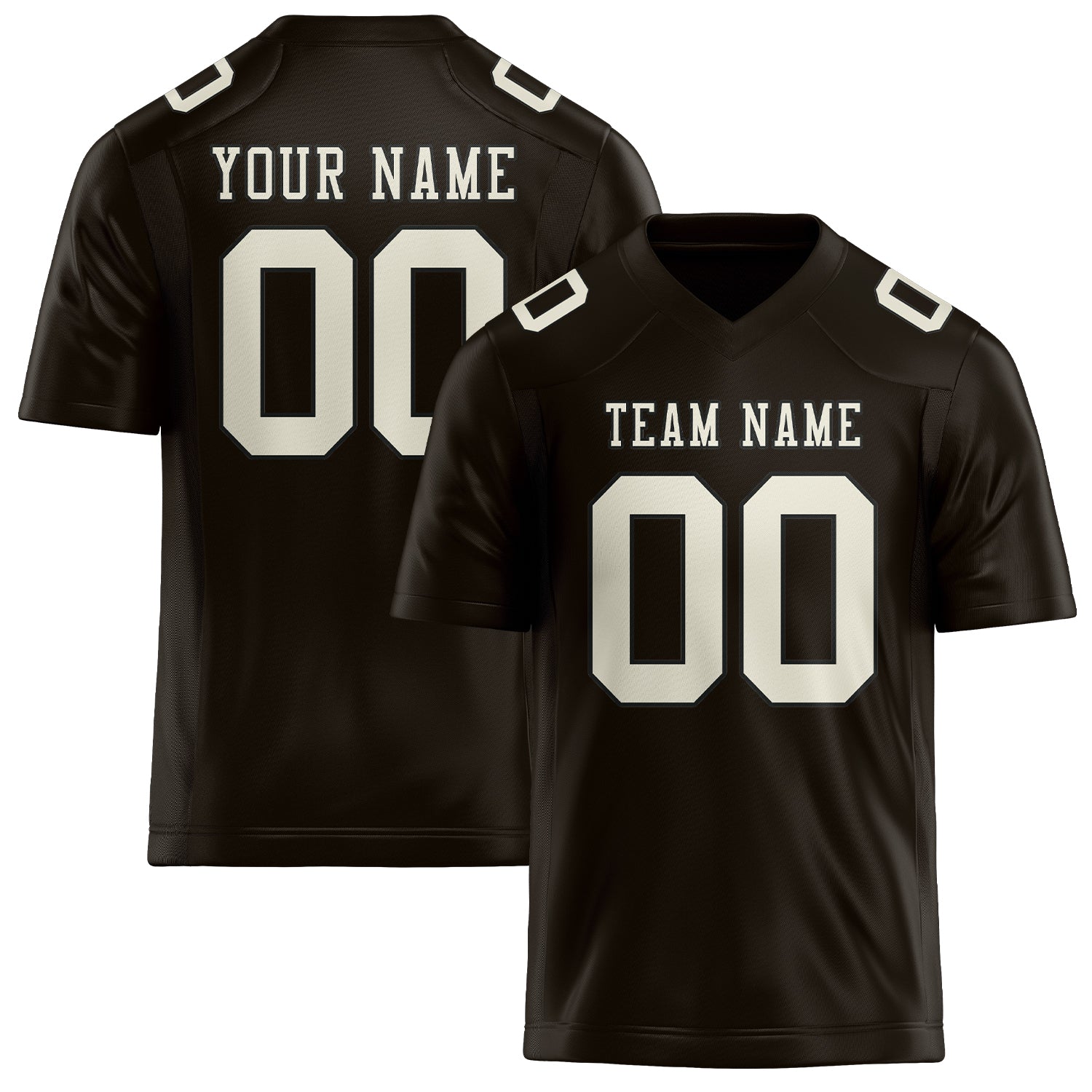 Custom Brown Cream Football Jersey