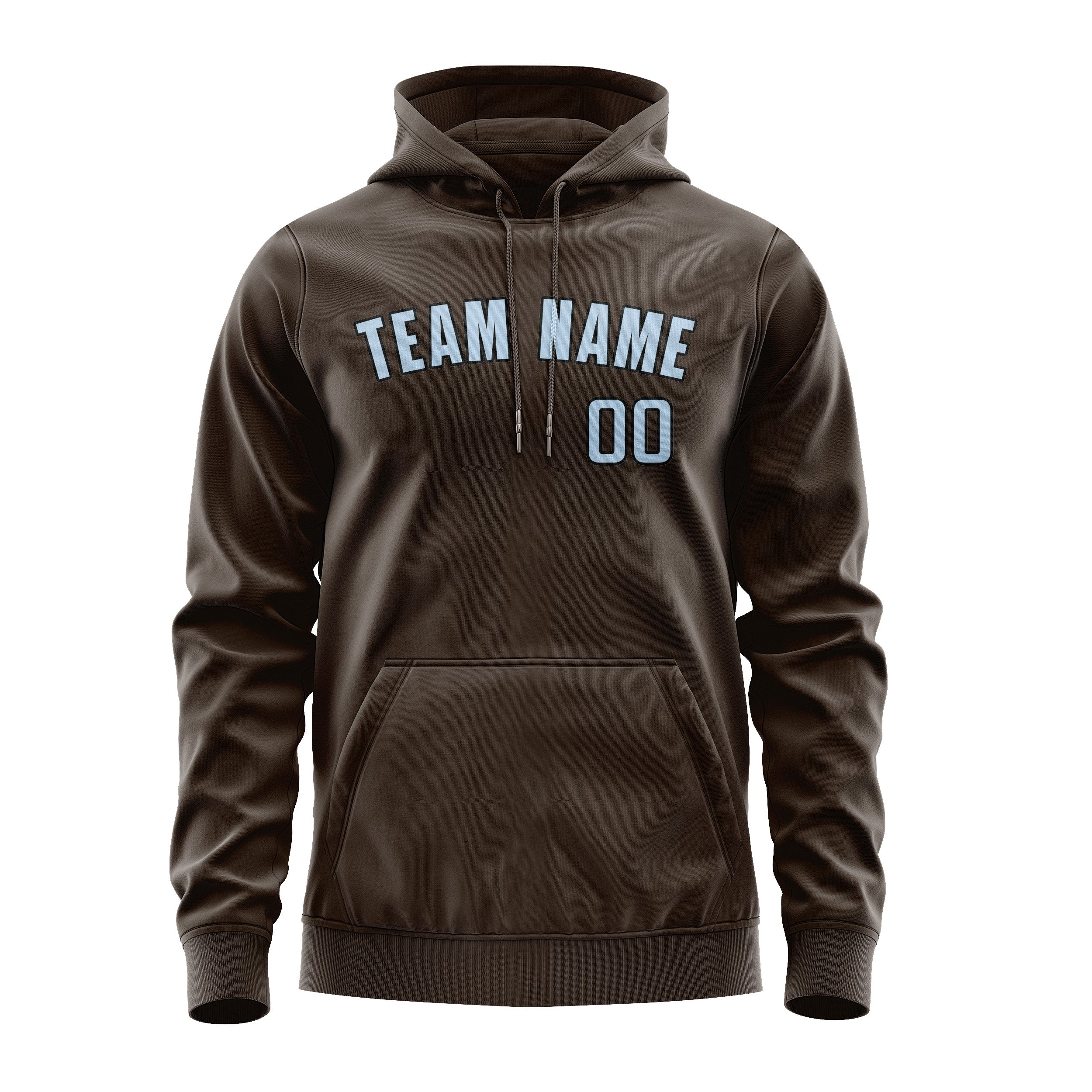 Custom Brown Light Blue Hoodie