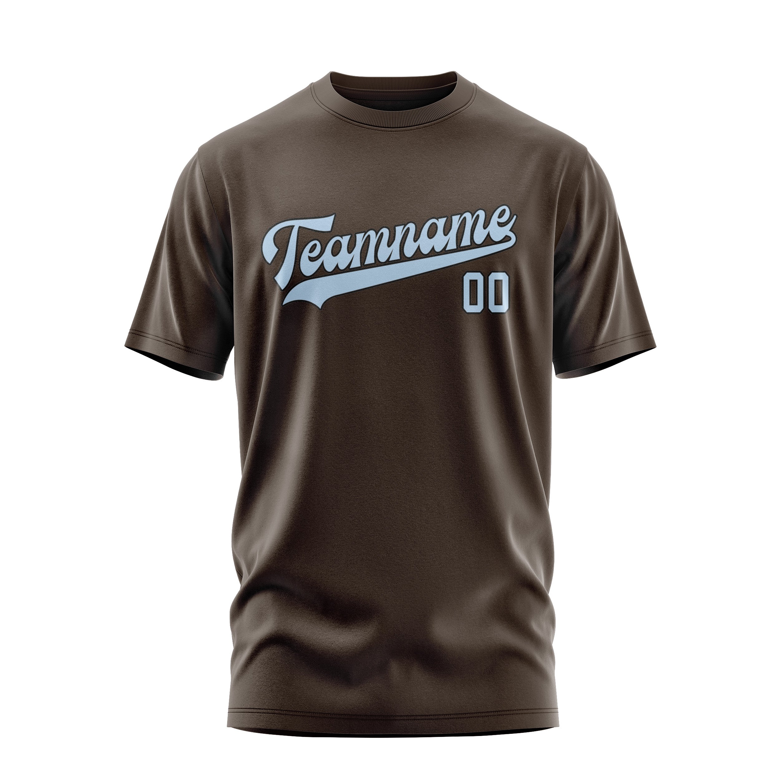 Custom Brown Light Blue T-Shirt