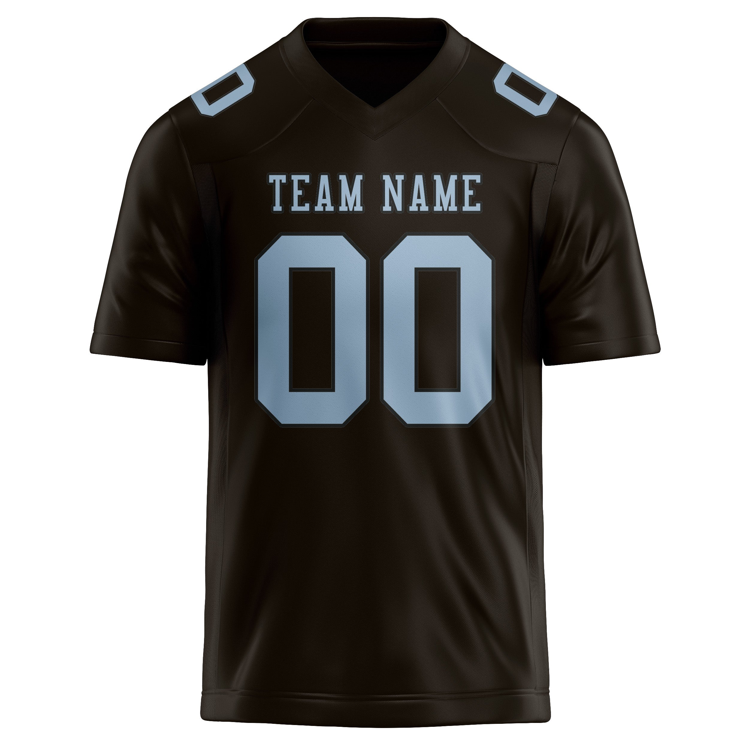 Custom Brown Light Blue Football Jersey