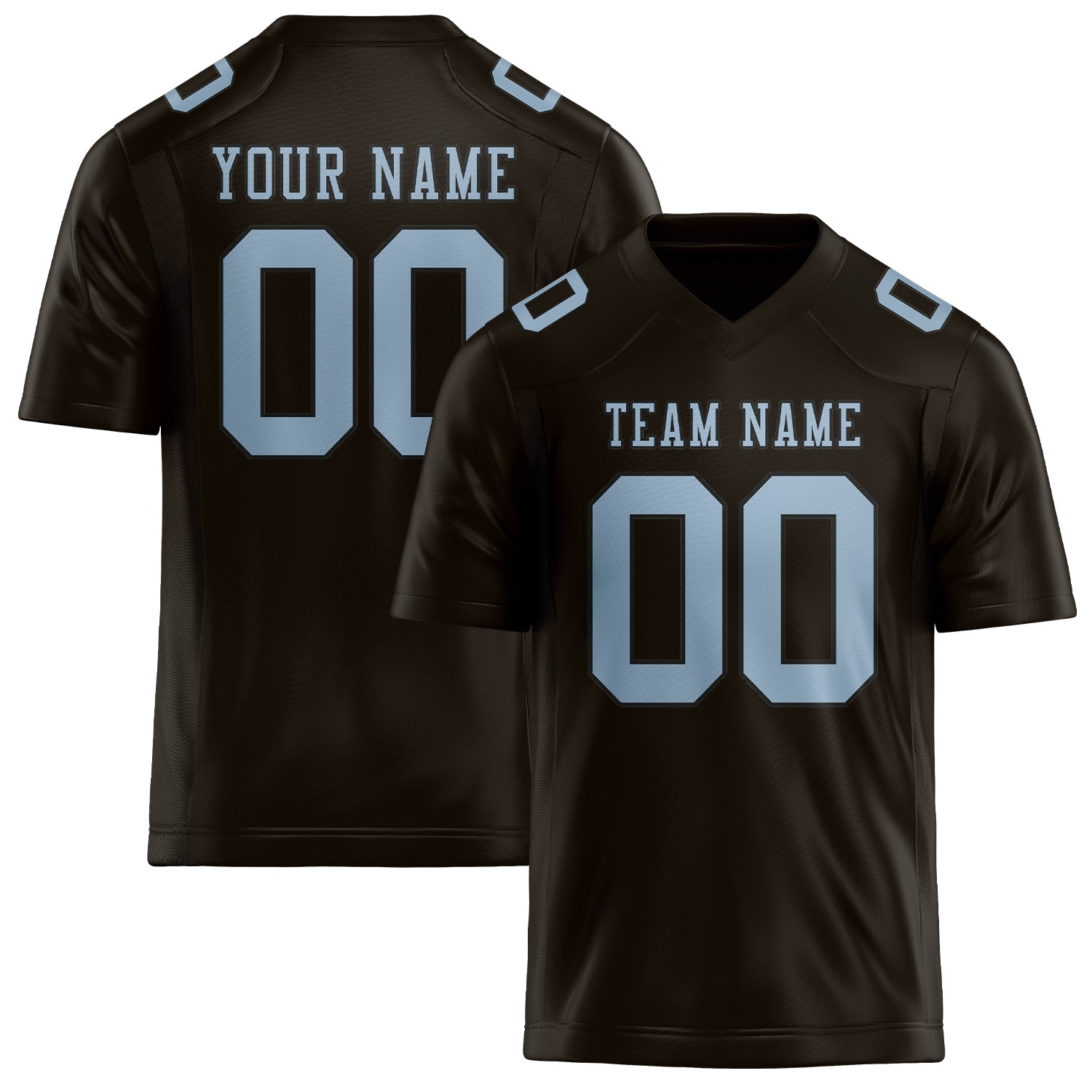 Custom Brown Light Blue Football Jersey