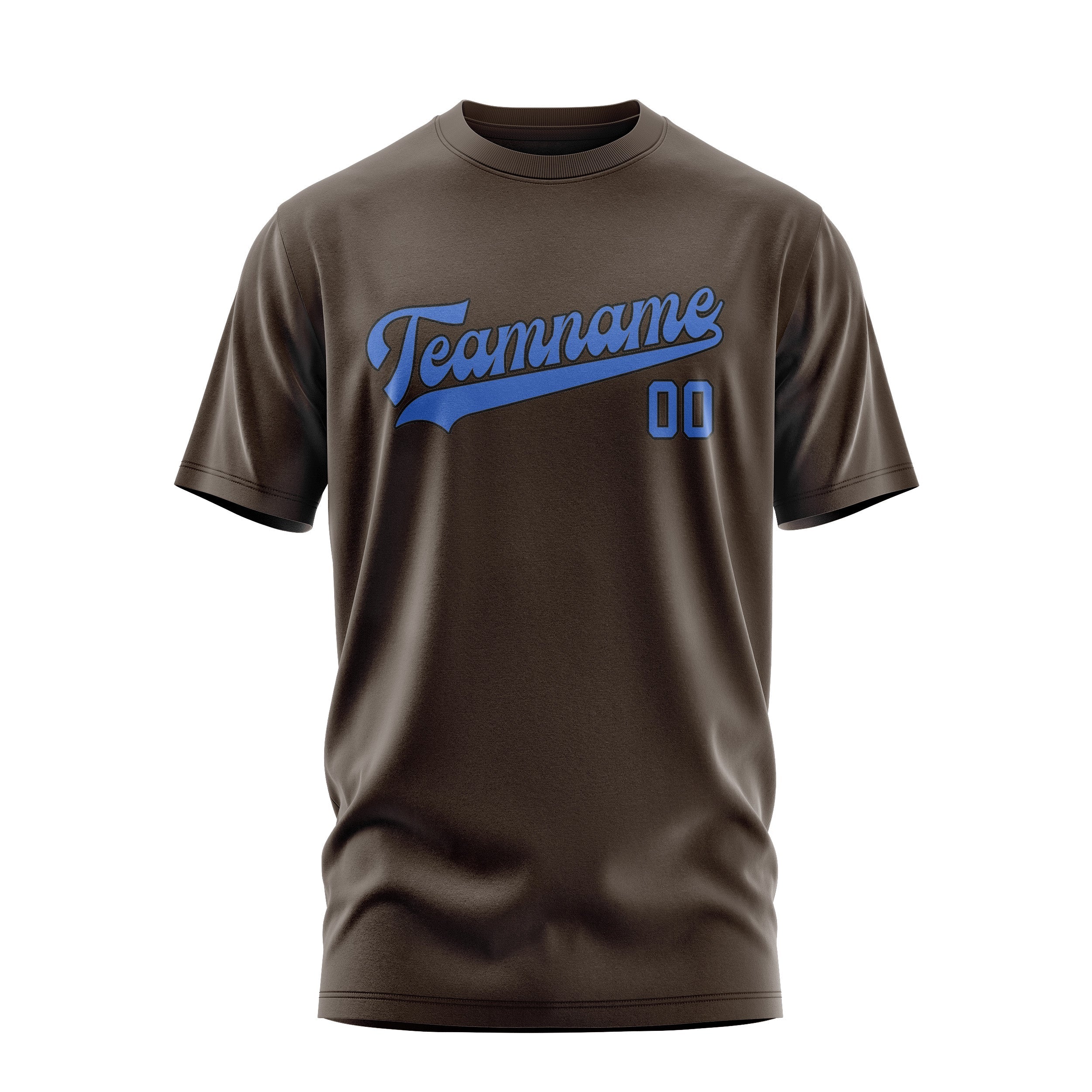 Custom Brown Sky Blue T-Shirt