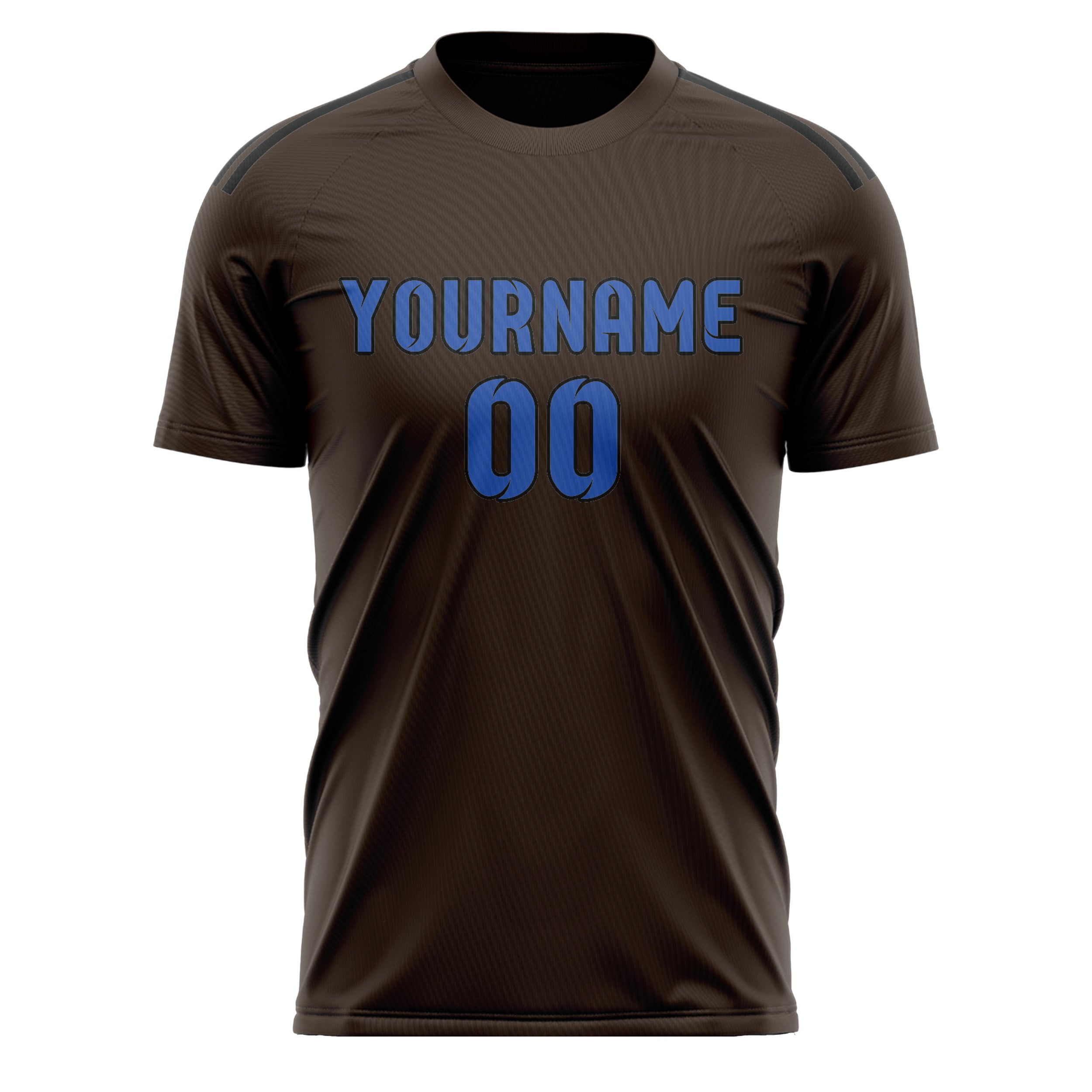 Custom Brown Sky Blue Soccer Jersey