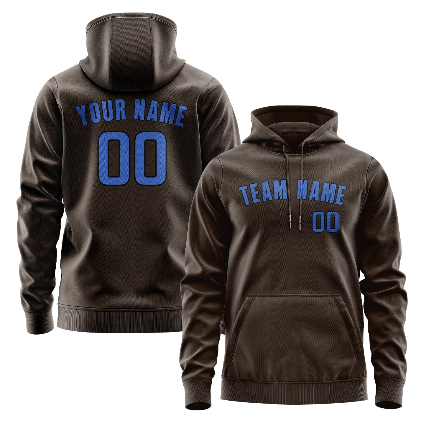 Custom Brown Sky Blue Hoodie