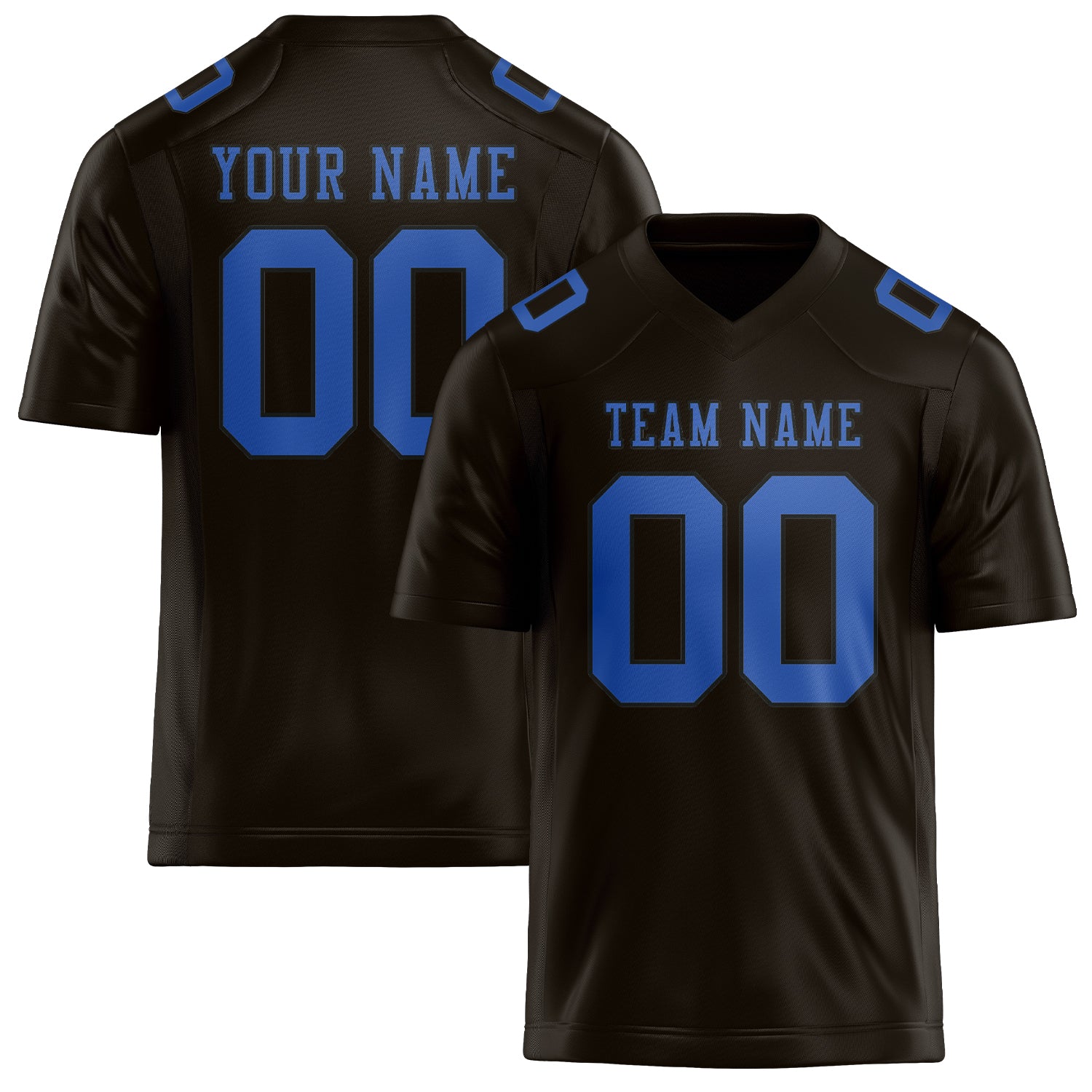 Custom Brown Sky Blue Football Jersey