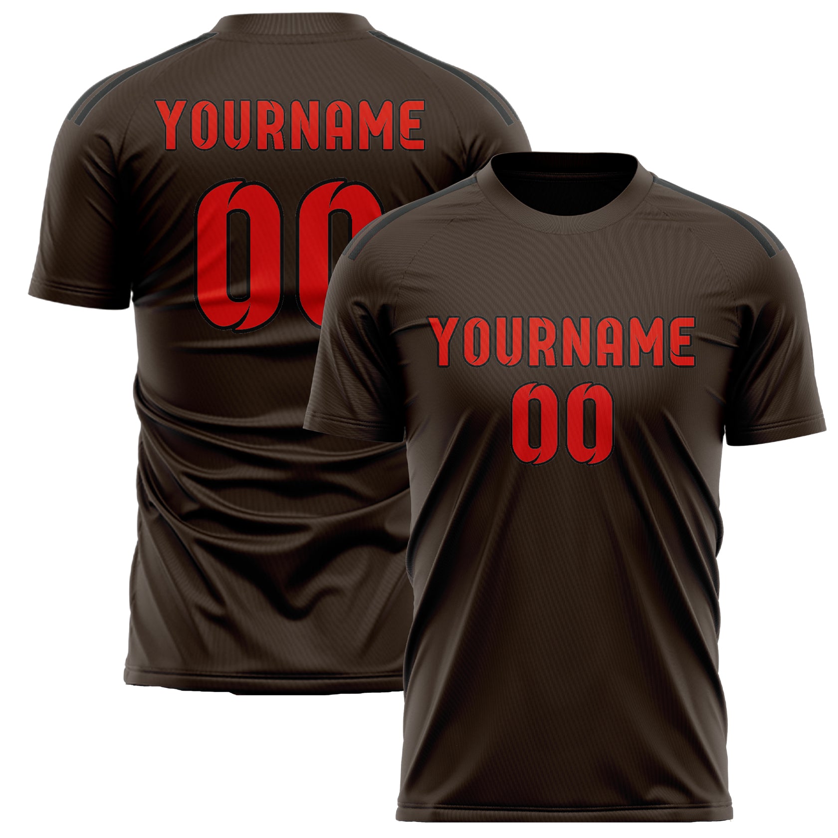 Custom Brown Orange Red Soccer Jersey