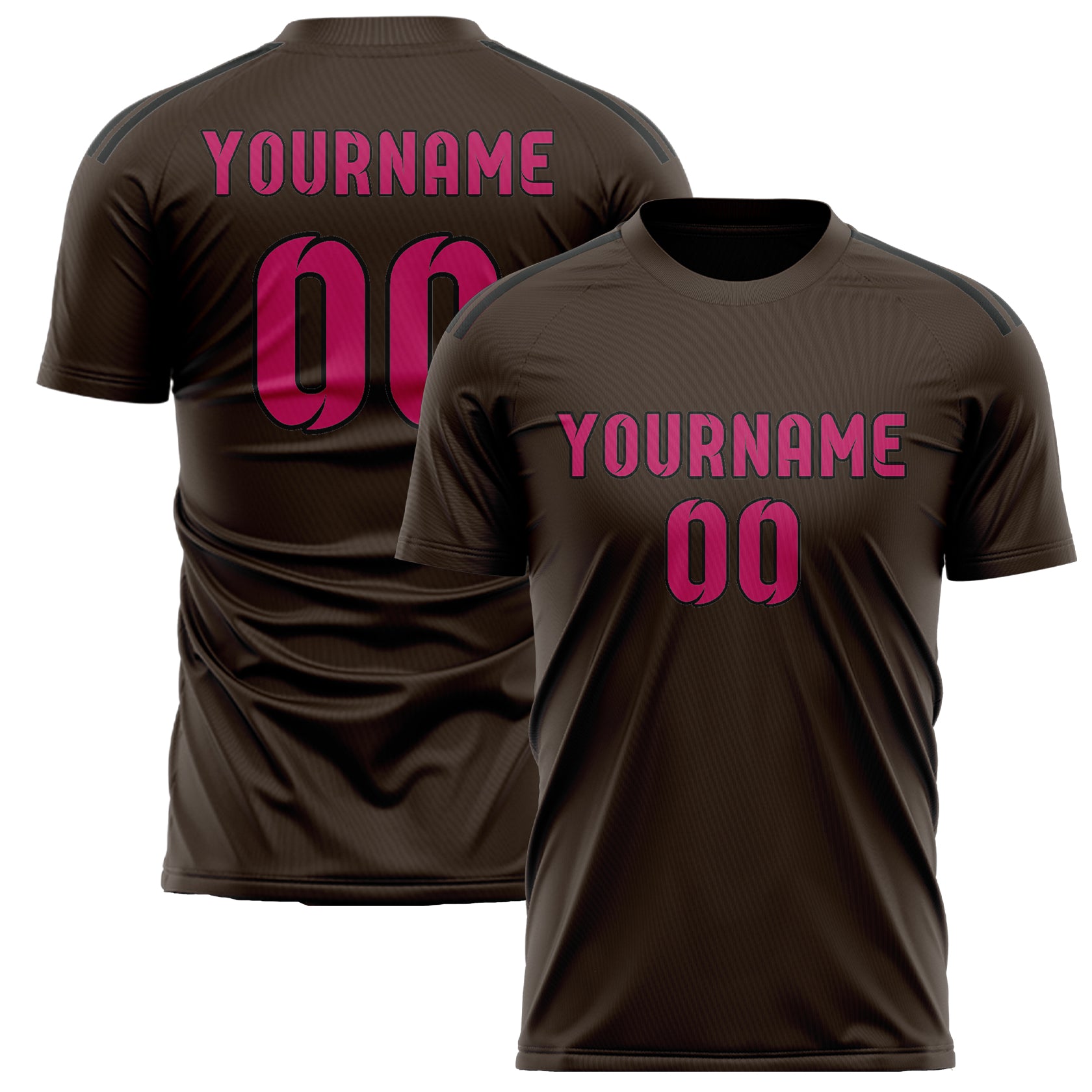 Custom Brown Pink Soccer Jersey