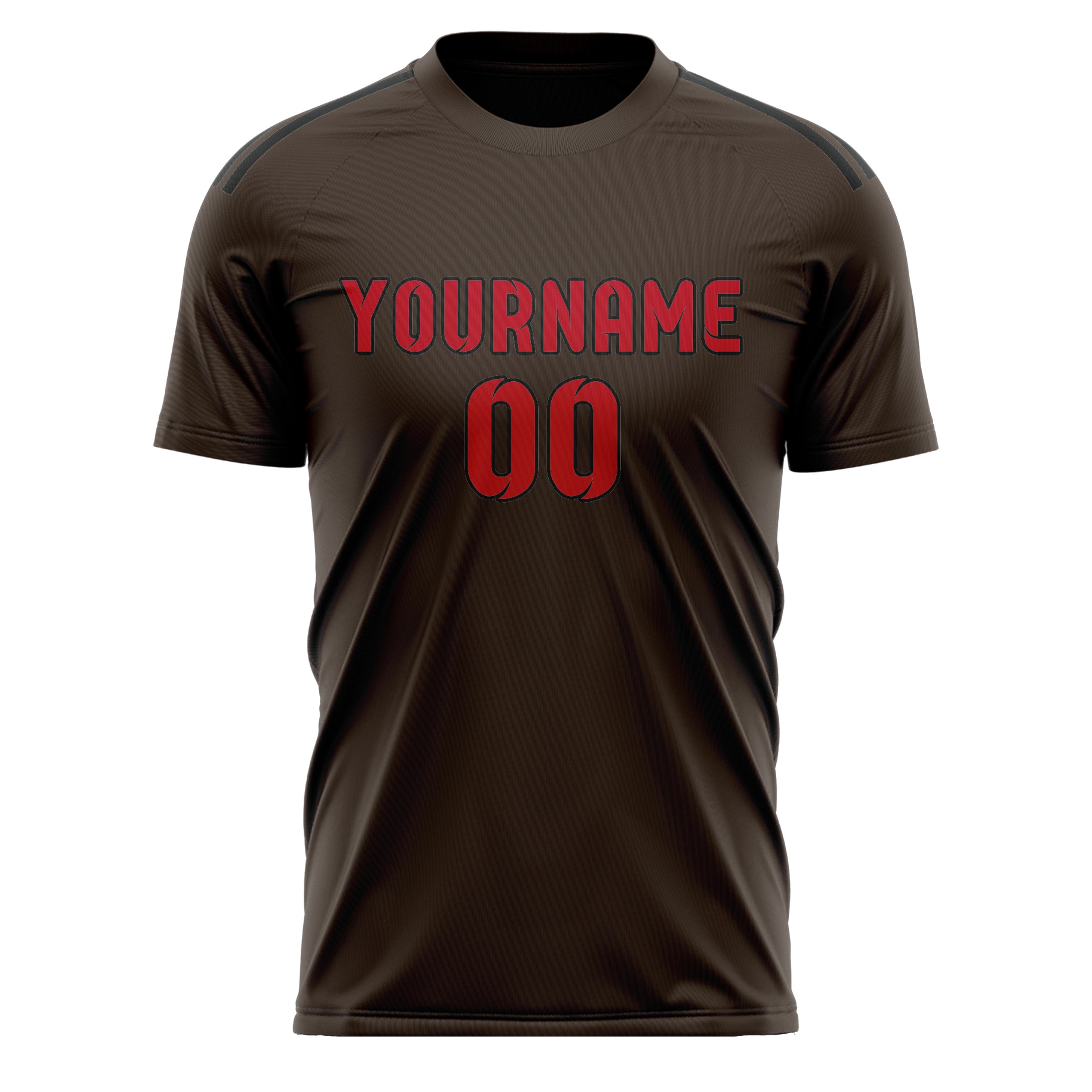 Custom Brown Red Soccer Jersey