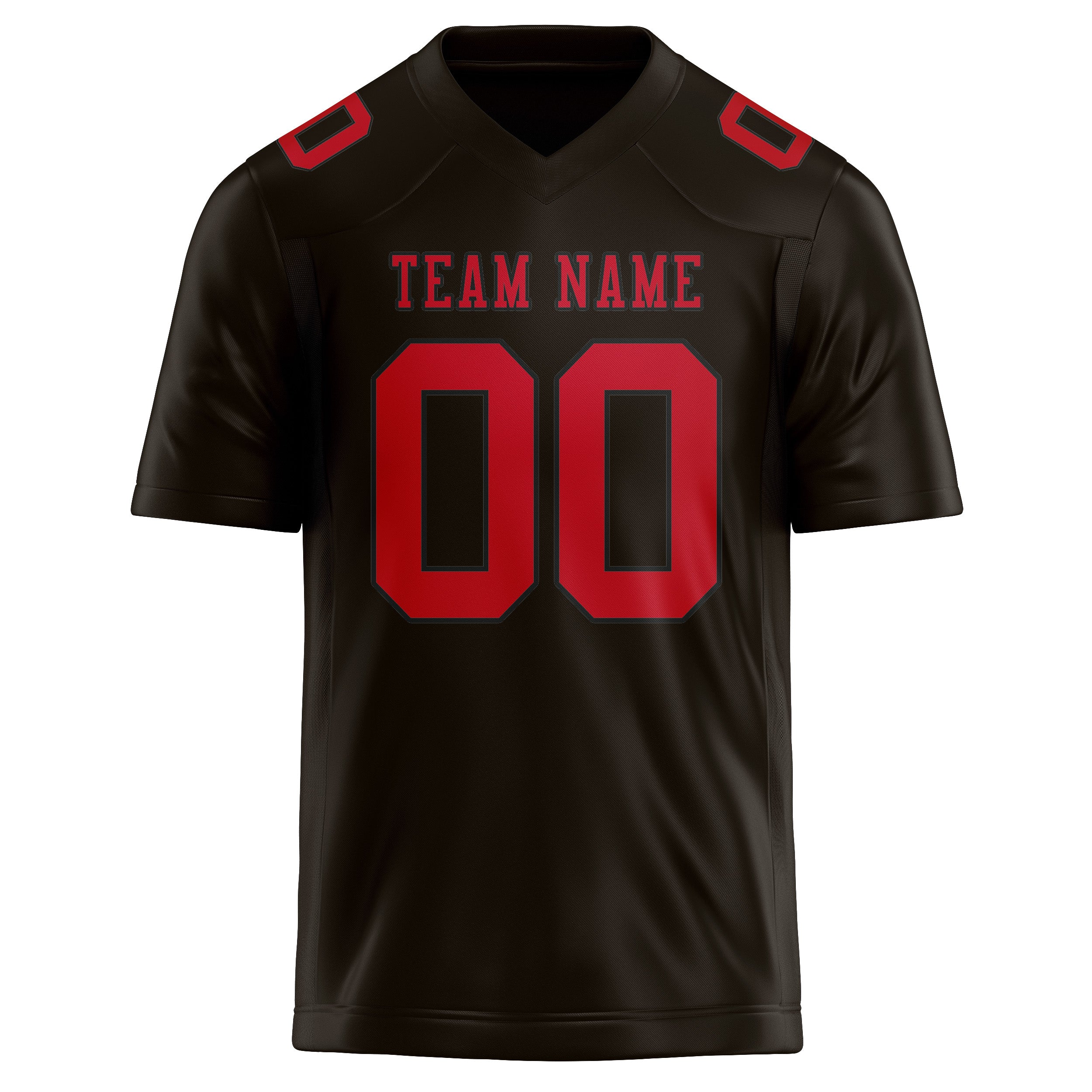 Custom Brown Red Football Jersey