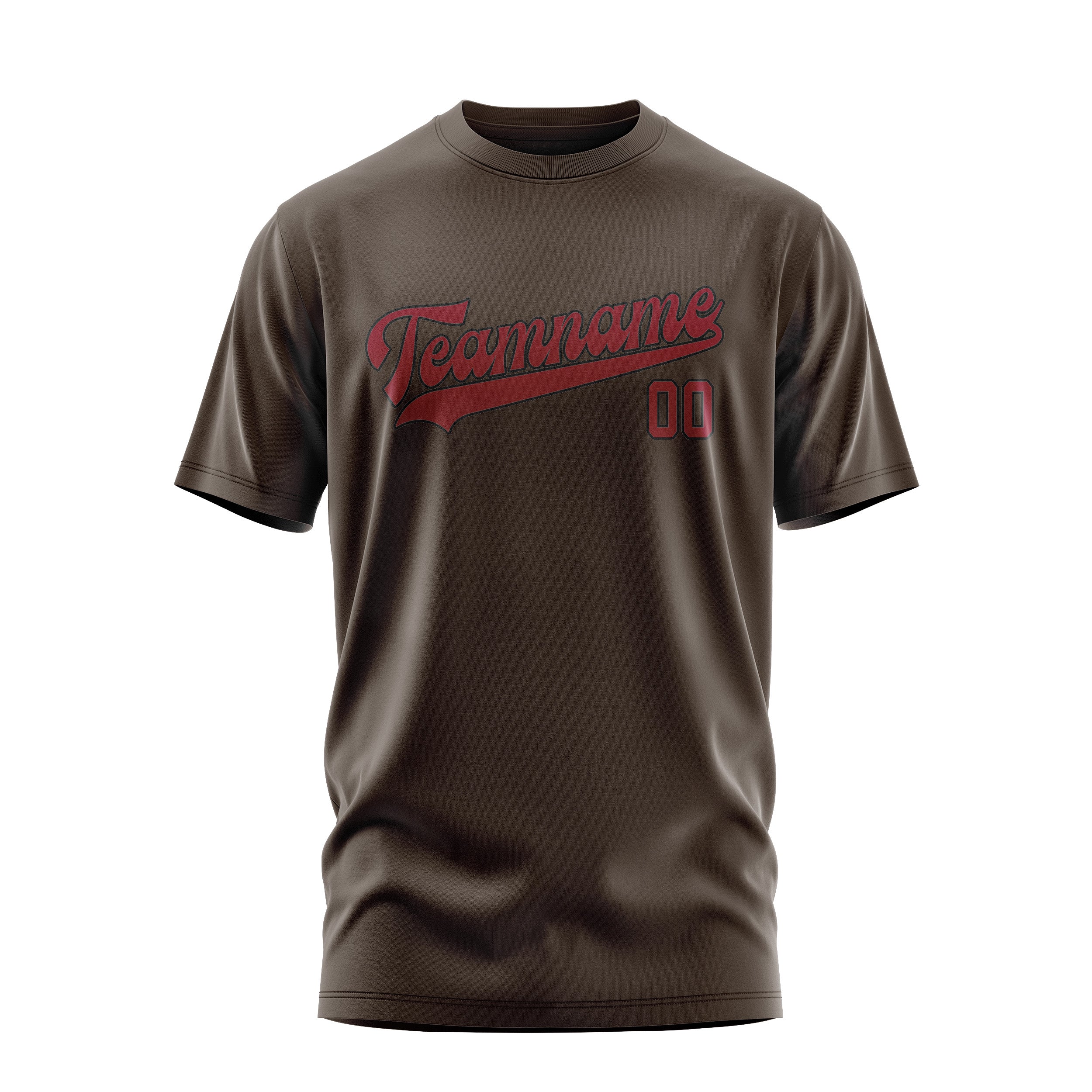 Custom Brown Crimson Red T-Shirt