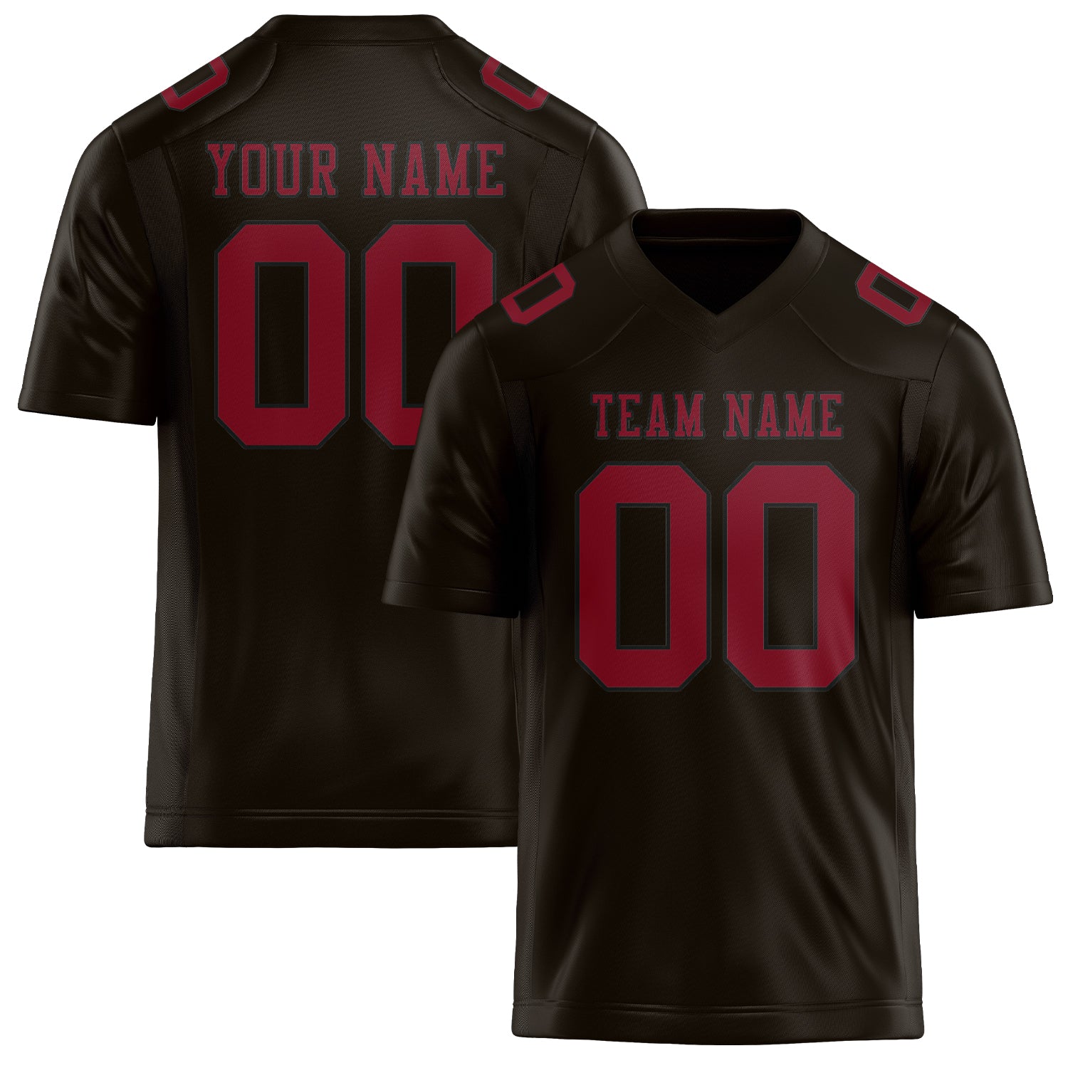 Custom Brown Crimson Red Football Jersey