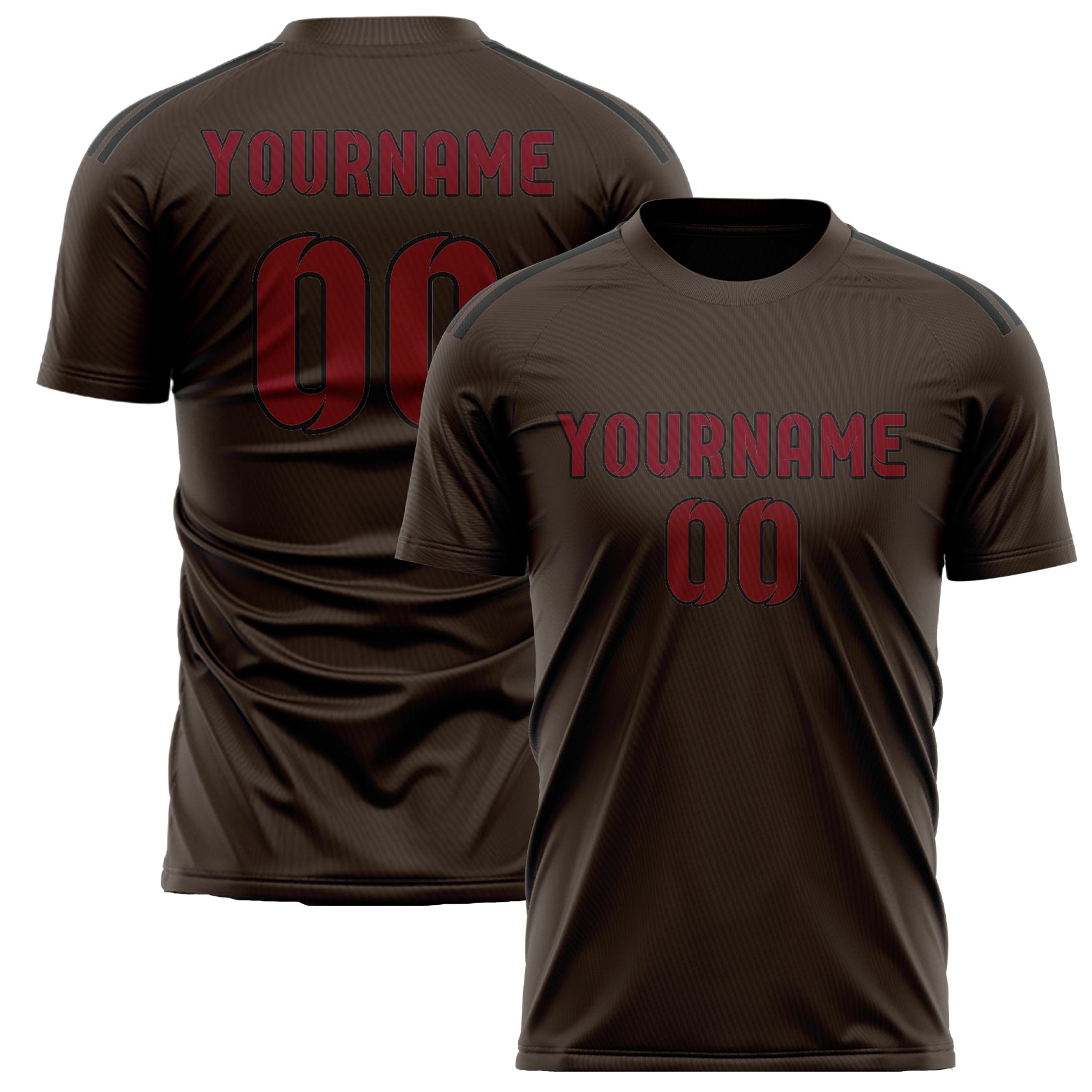Custom Brown Crimson Red Soccer Jersey