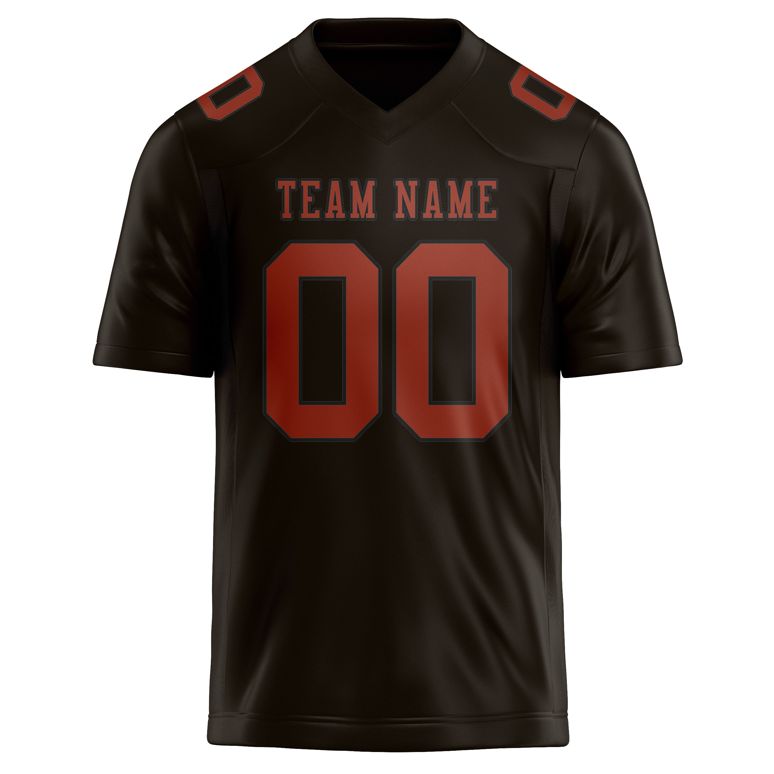 Custom Brown Coral Red Football Jersey