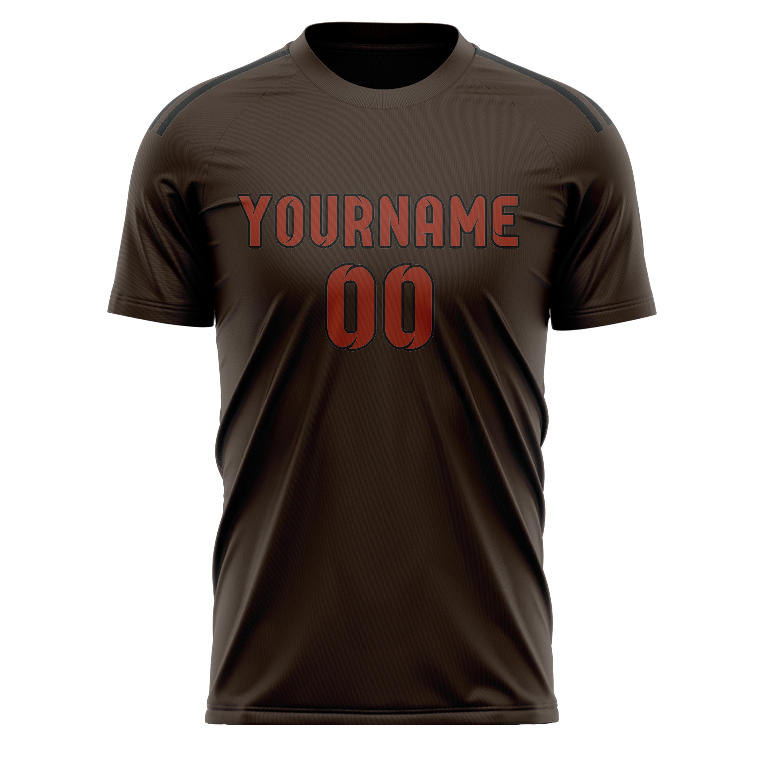 Custom Brown Coral Red Soccer Jersey