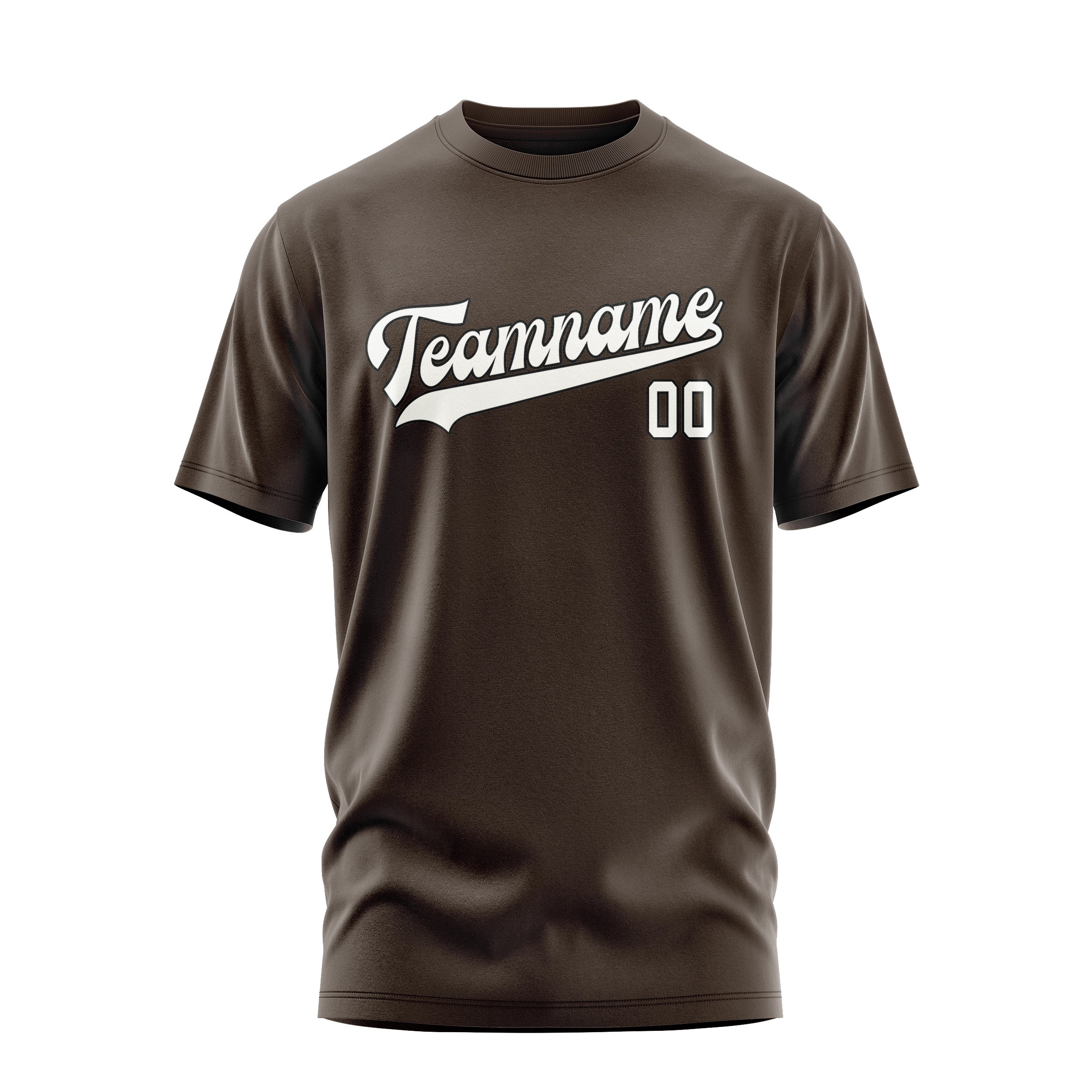 Custom Brown White T-Shirt