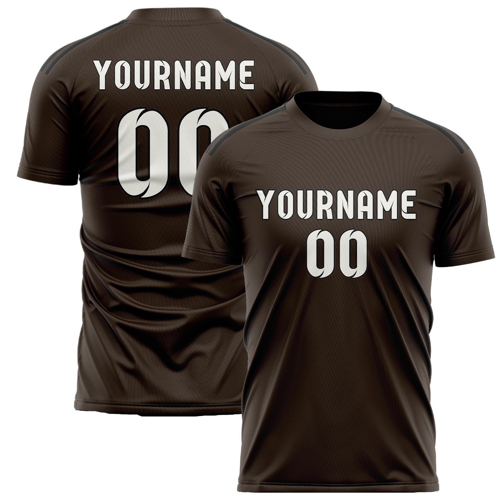 Custom Brown White Soccer Jersey