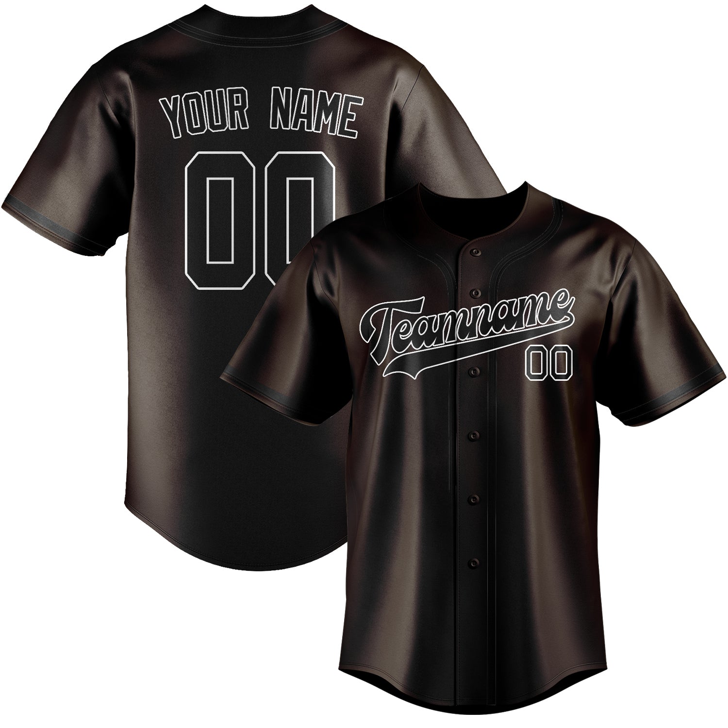 Custom Brown Black Baseball Jersey