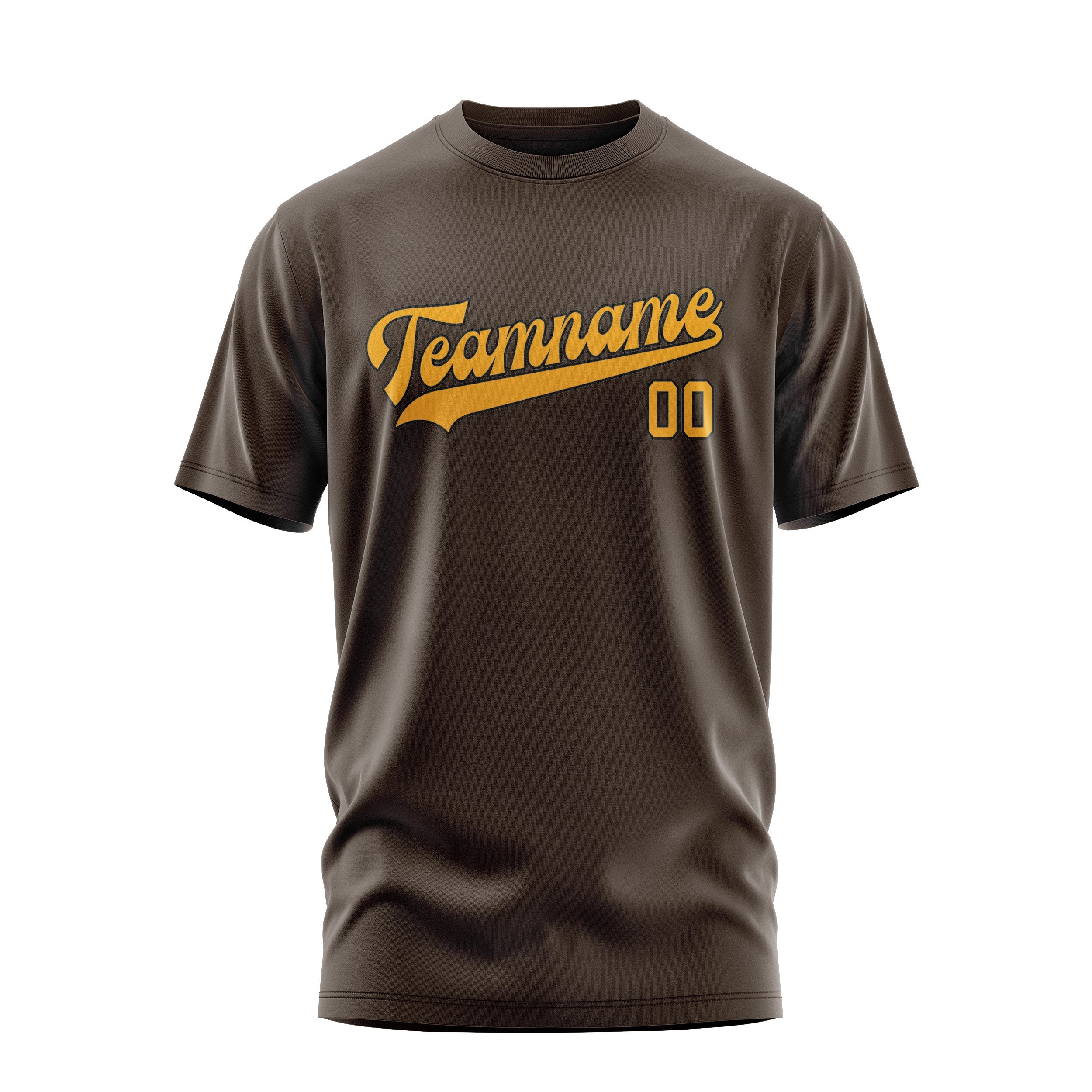 Custom Brown Yellow T-Shirt