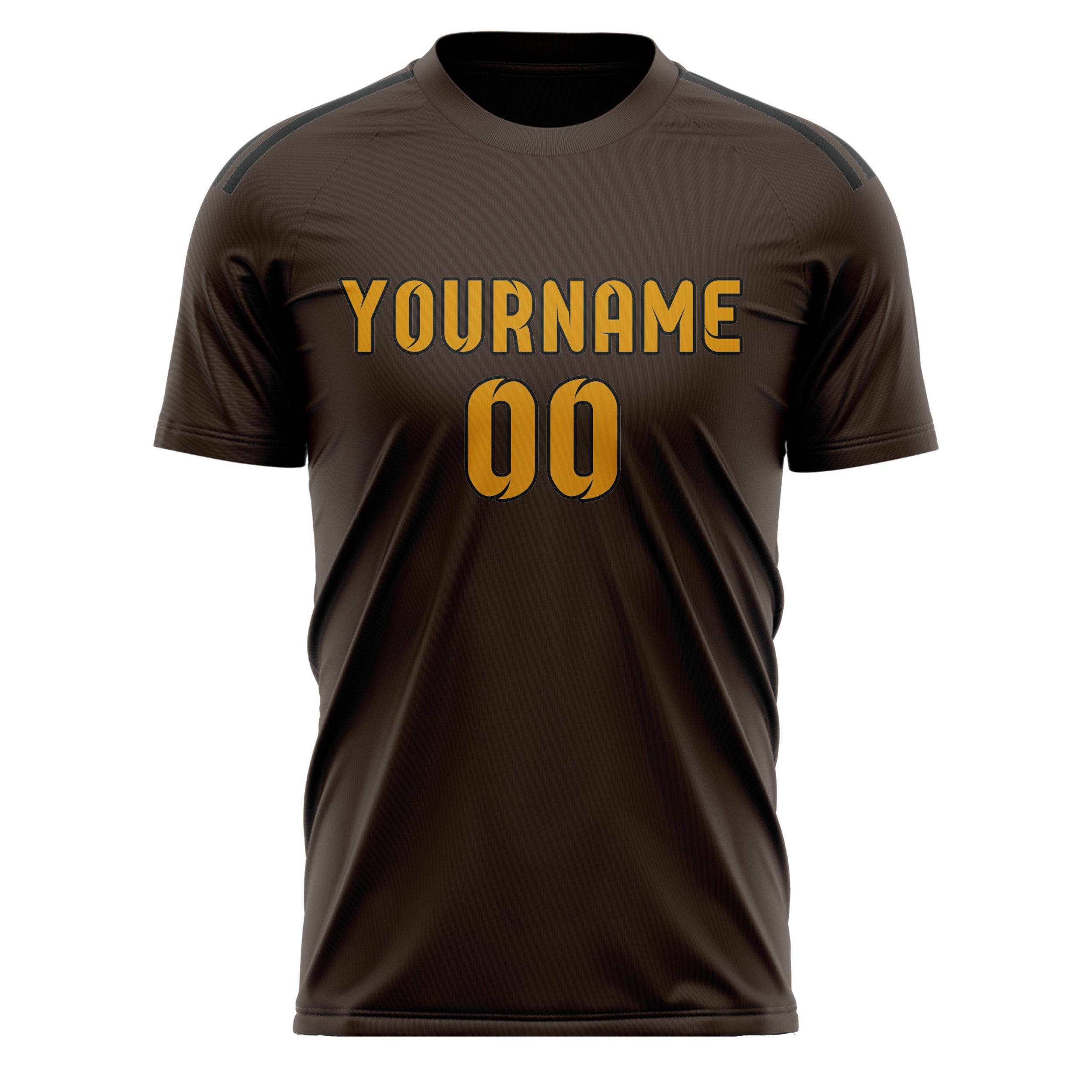Custom Brown Yellow Soccer Jersey